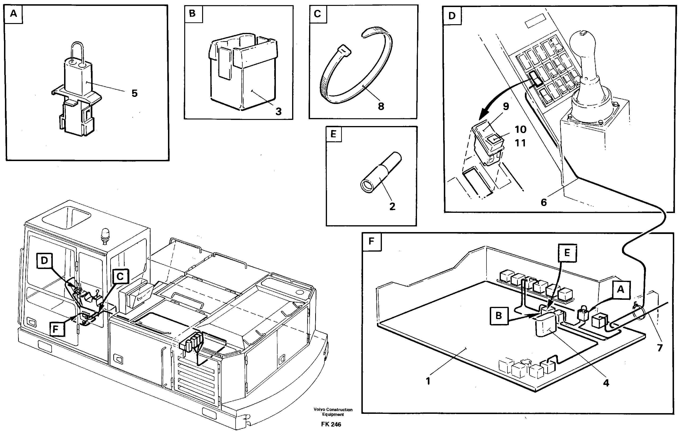 Схема запчастей Volvo EW200 - 42847 Electric inst. of hammer/shears for adj. boom in base machine EW200 ?KERMAN ?KERMAN EW200