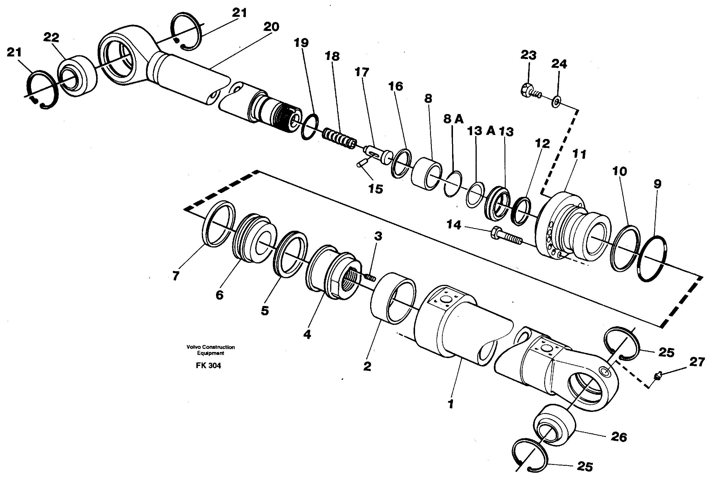 Схема запчастей Volvo EW200 - 45672 Цилиндр ковша EW200 ?KERMAN ?KERMAN EW200