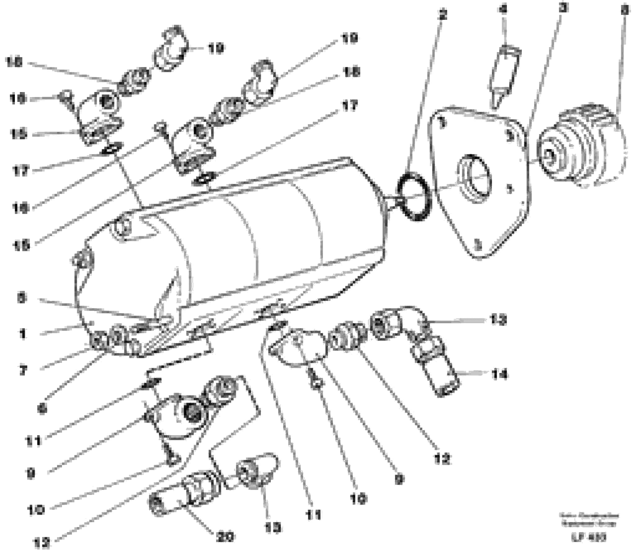Схема запчастей Volvo EW200 - 65758 Servo pump EW200 SER NO 3175-