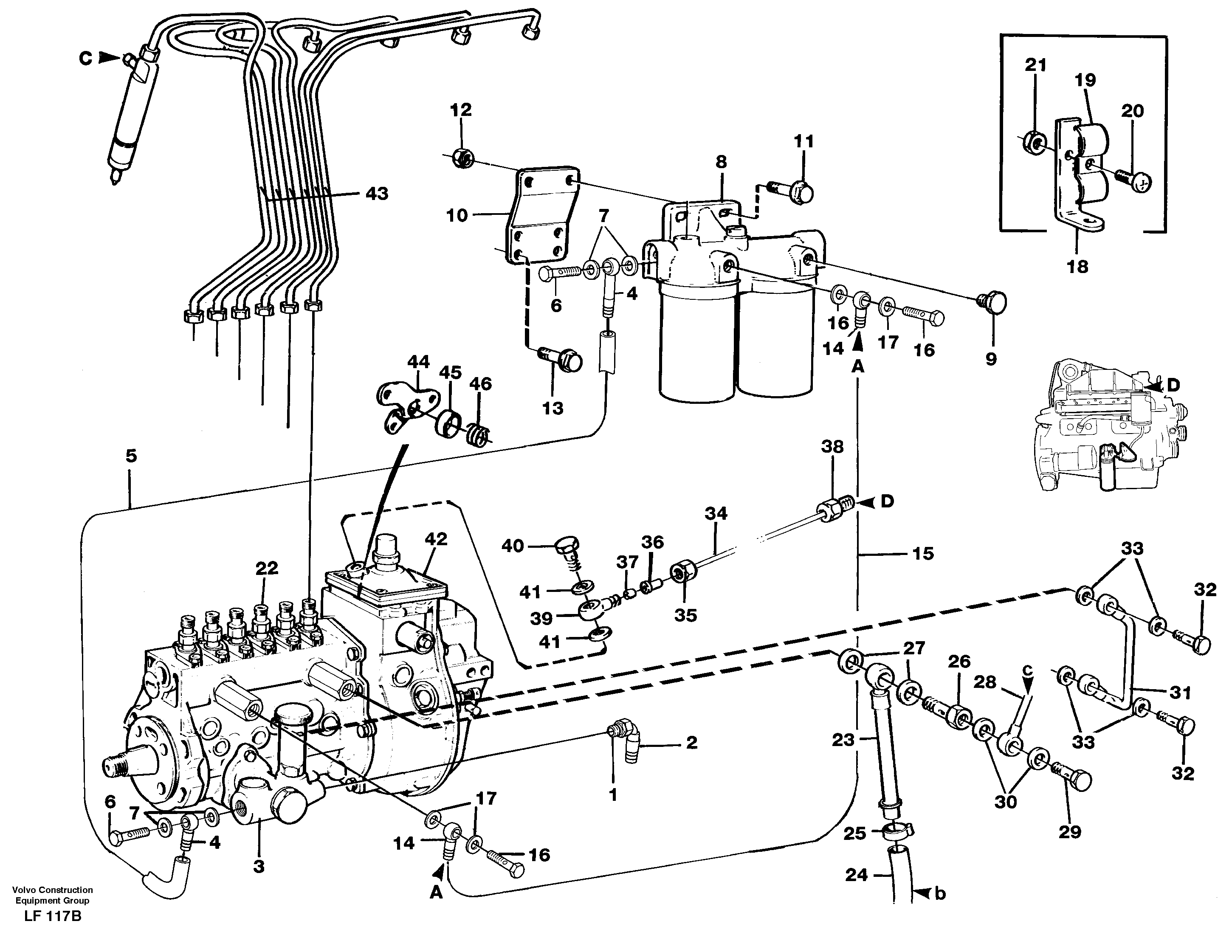 Схема запчастей Volvo EW200 - 35911 Топливная система EW200 SER NO 3175-