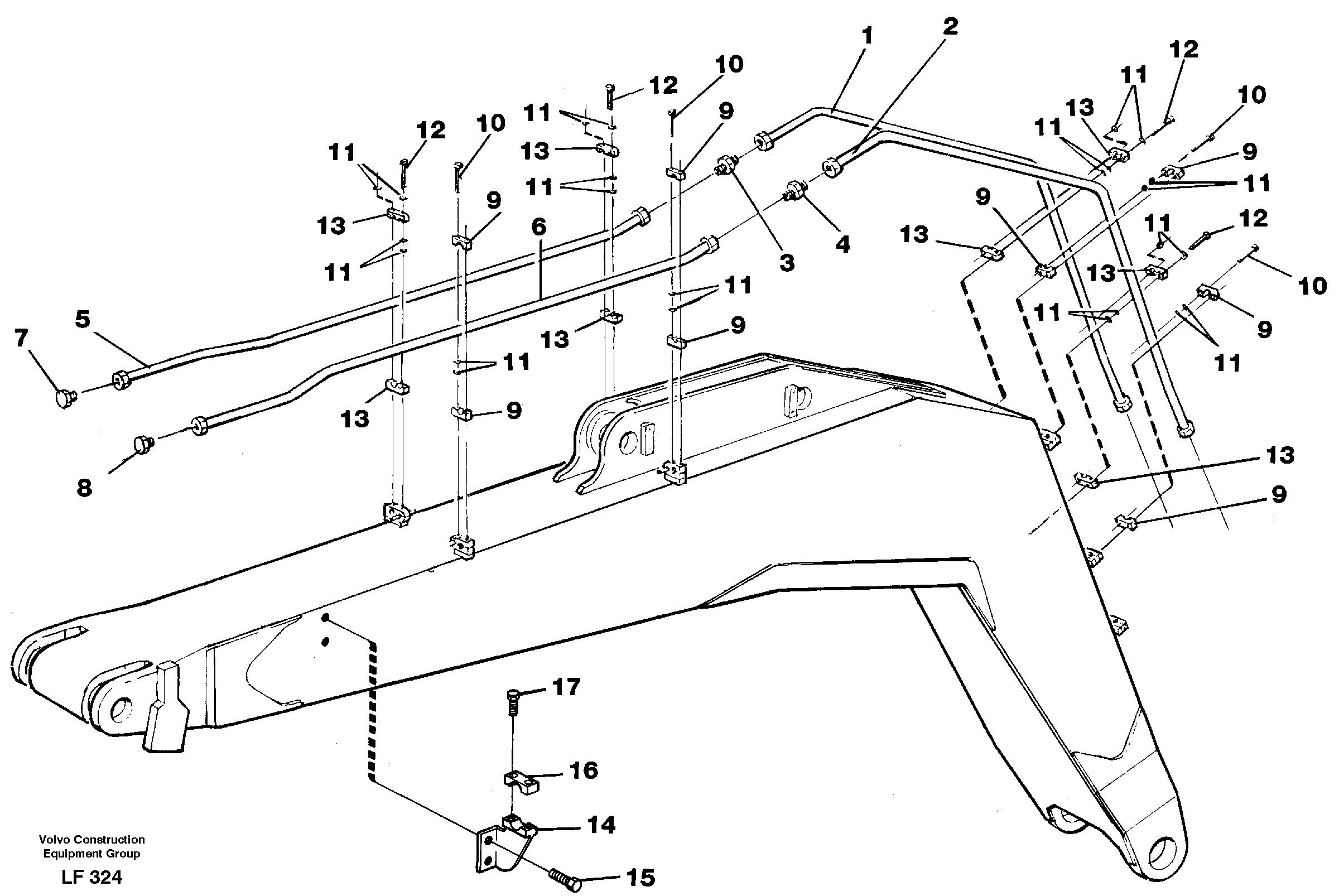 Схема запчастей Volvo EW200 - 39578 Hammer hydraulics on monoboom, 4,65 m and 5,20 m EW200 SER NO 3175-