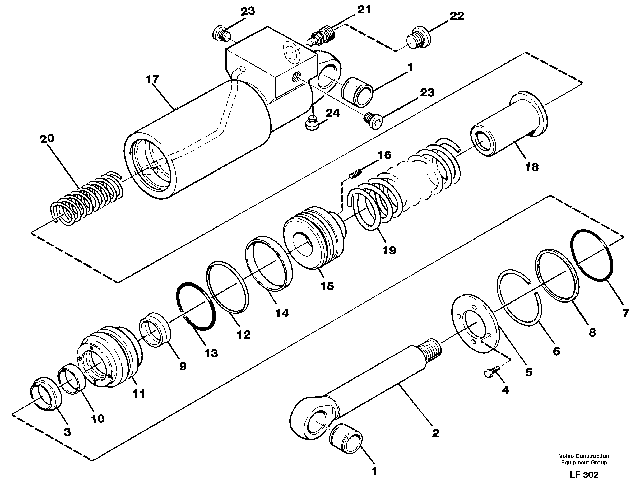 Схема запчастей Volvo EW200 - 64263 Hydraulic cylinder, quick attachment EW200 SER NO 3175-