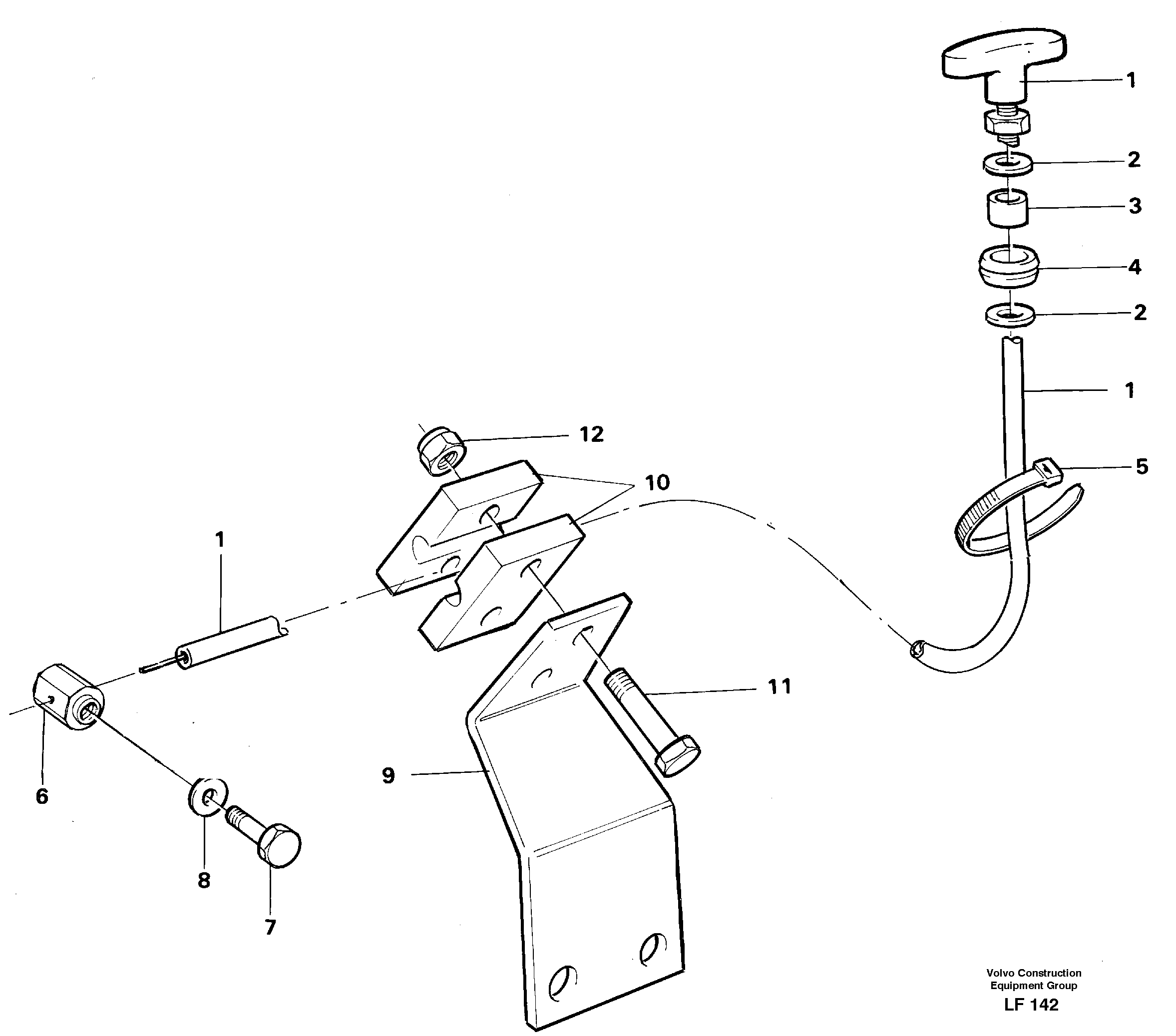 Схема запчастей Volvo EW200 - 36424 Stop control EW200 SER NO 3175-