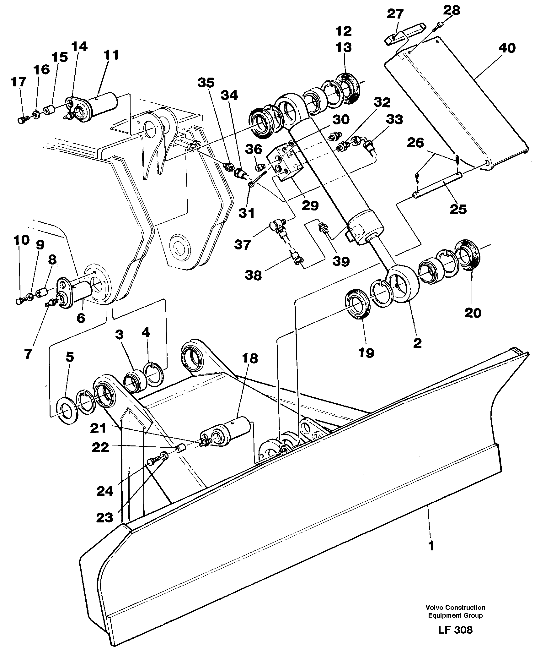 Схема запчастей Volvo EW200 - 39588 Dozer blade 2,5m, 2,6m EW200 SER NO 3175-