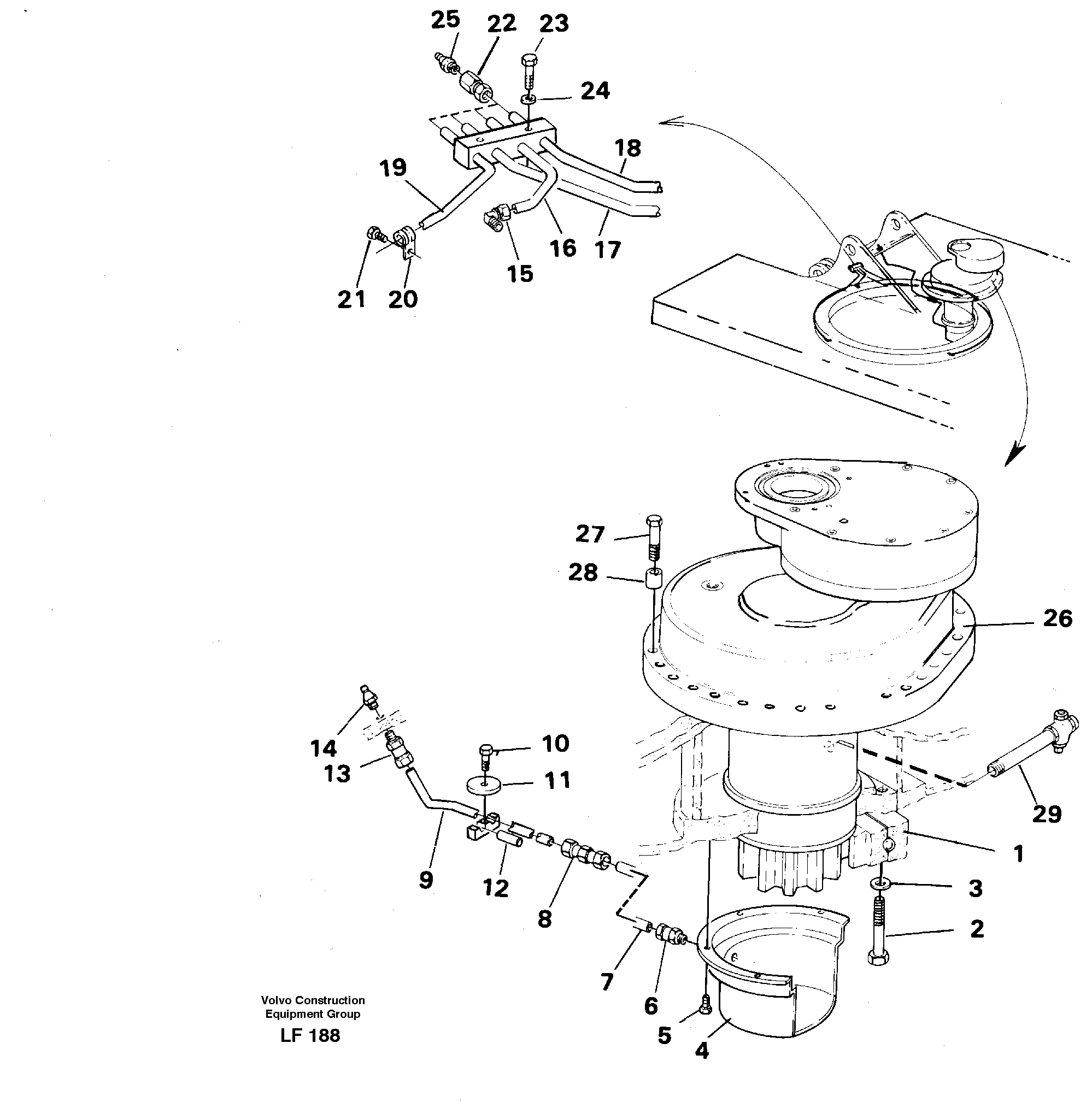 Схема запчастей Volvo EW200 - 39590 Superstructure with slew transmission EW200 SER NO 3175-