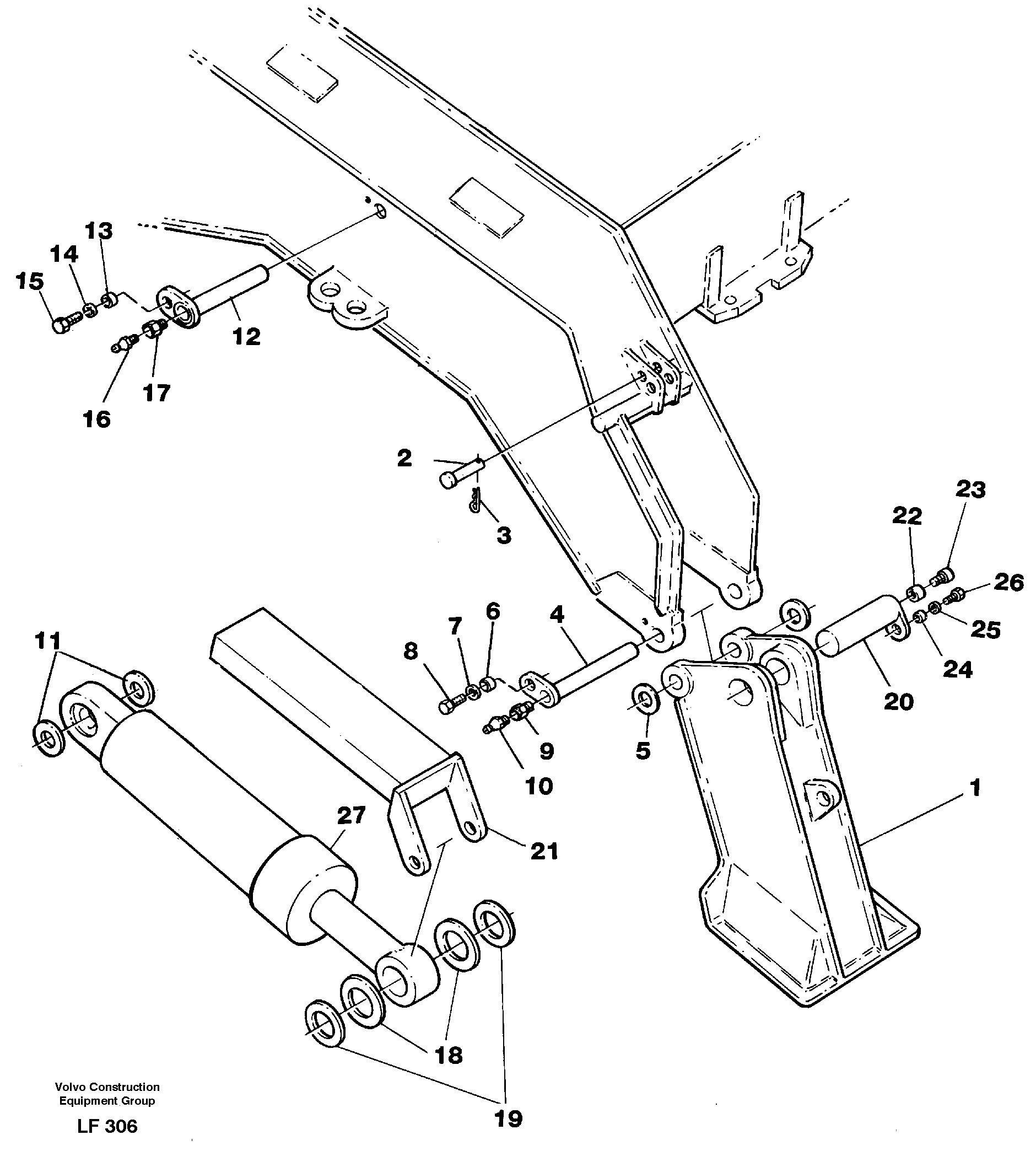 Схема запчастей Volvo EW200 - 57495 Stabilisers EW200 SER NO 3175-
