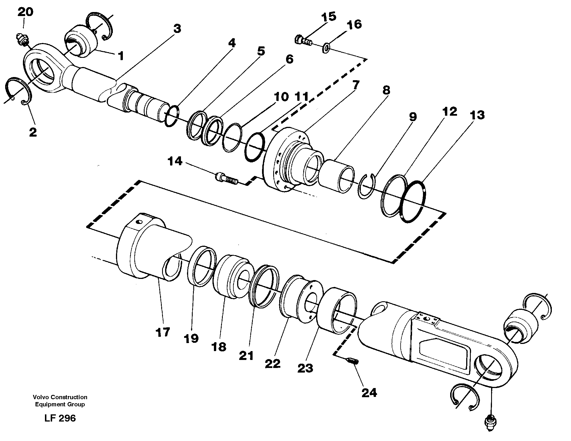 Схема запчастей Volvo EW200 - 43890 Knuckle cylinder EW200 SER NO 3175-