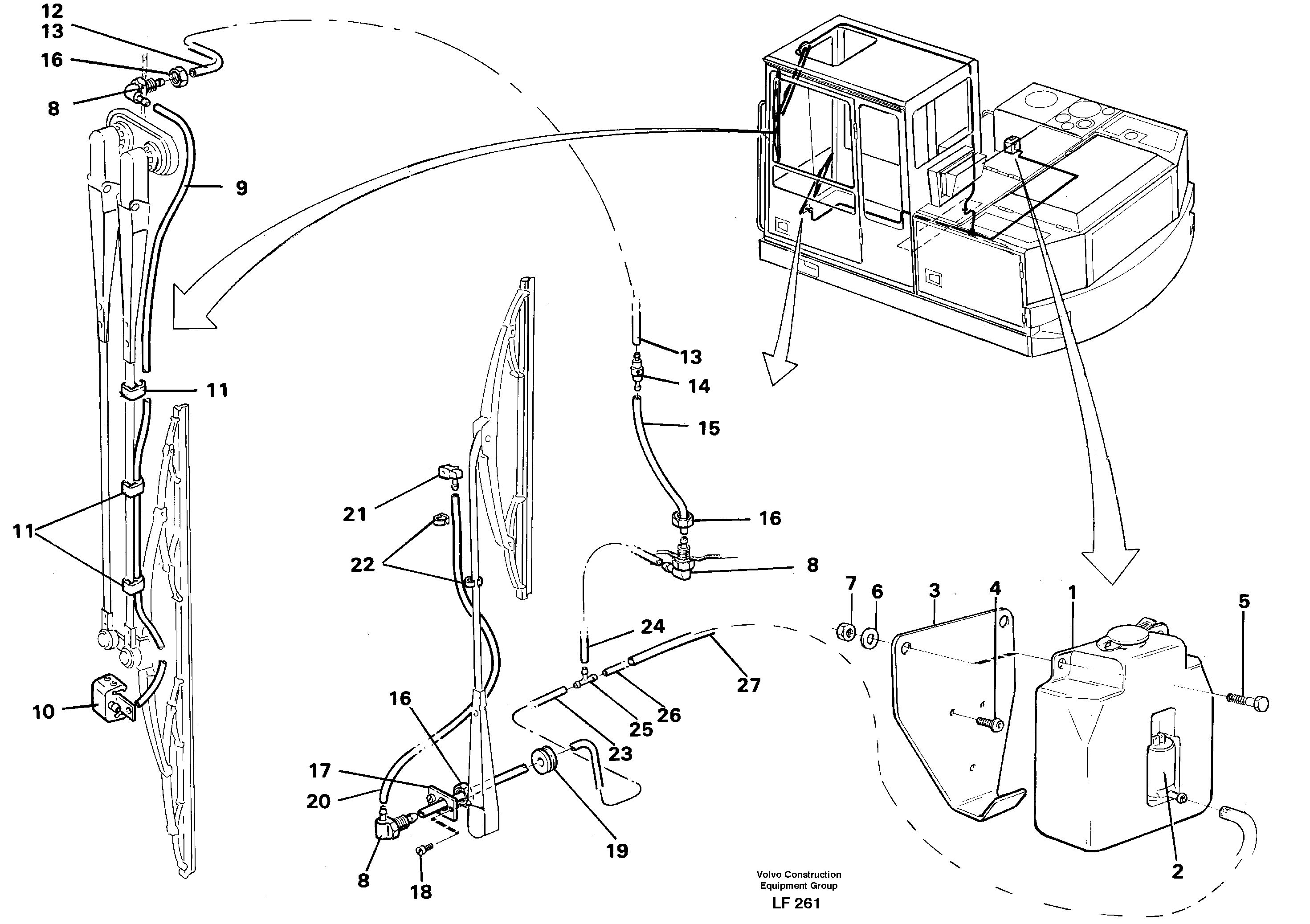 Схема запчастей Volvo EW200 - 47803 Шайба лобового стекла (ветрового) EW200 SER NO 3175-
