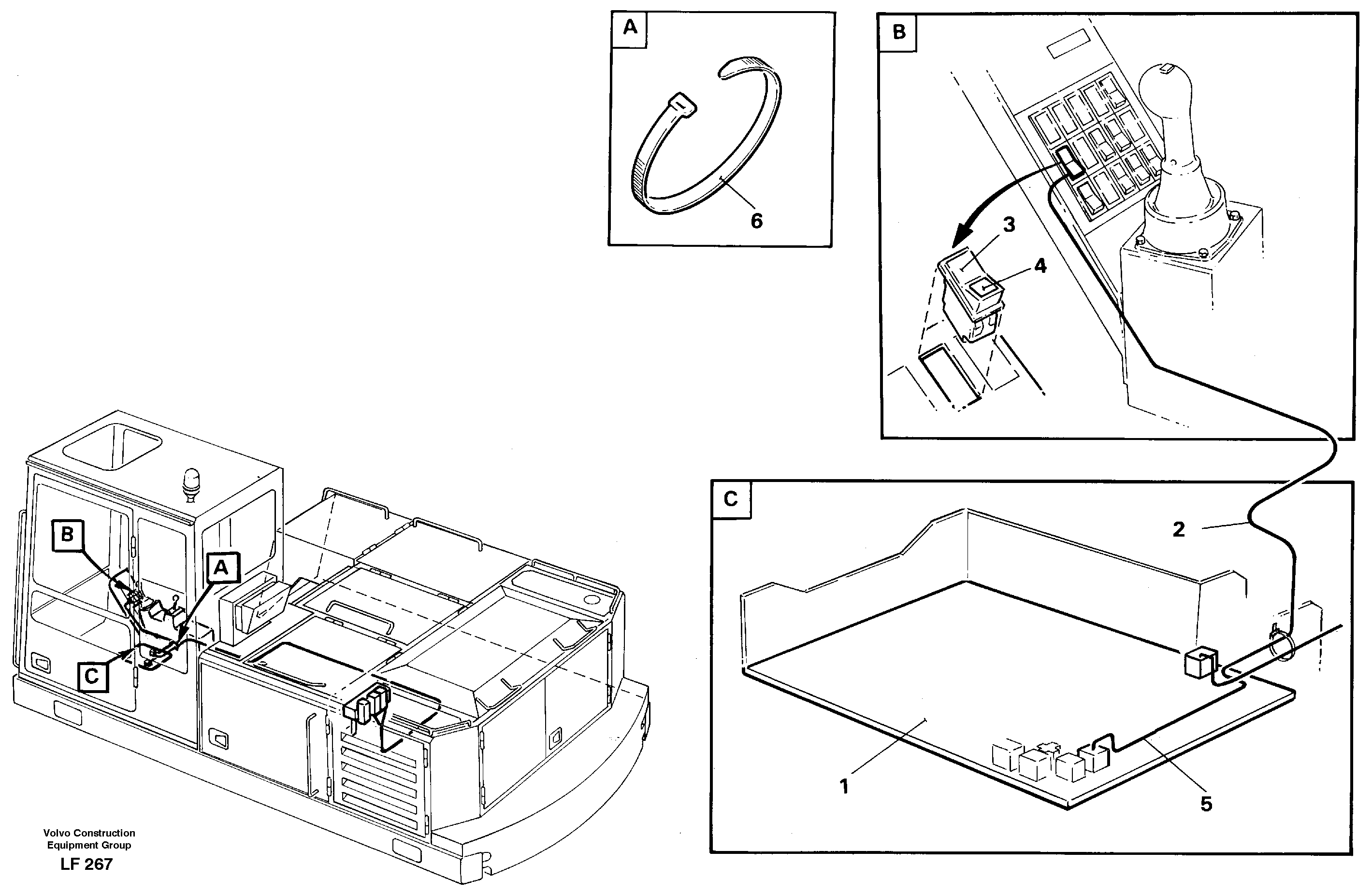 Схема запчастей Volvo EW200 - 36456 Electric installation of hammer/shears for mono- bloc boom EW200 SER NO 3175-