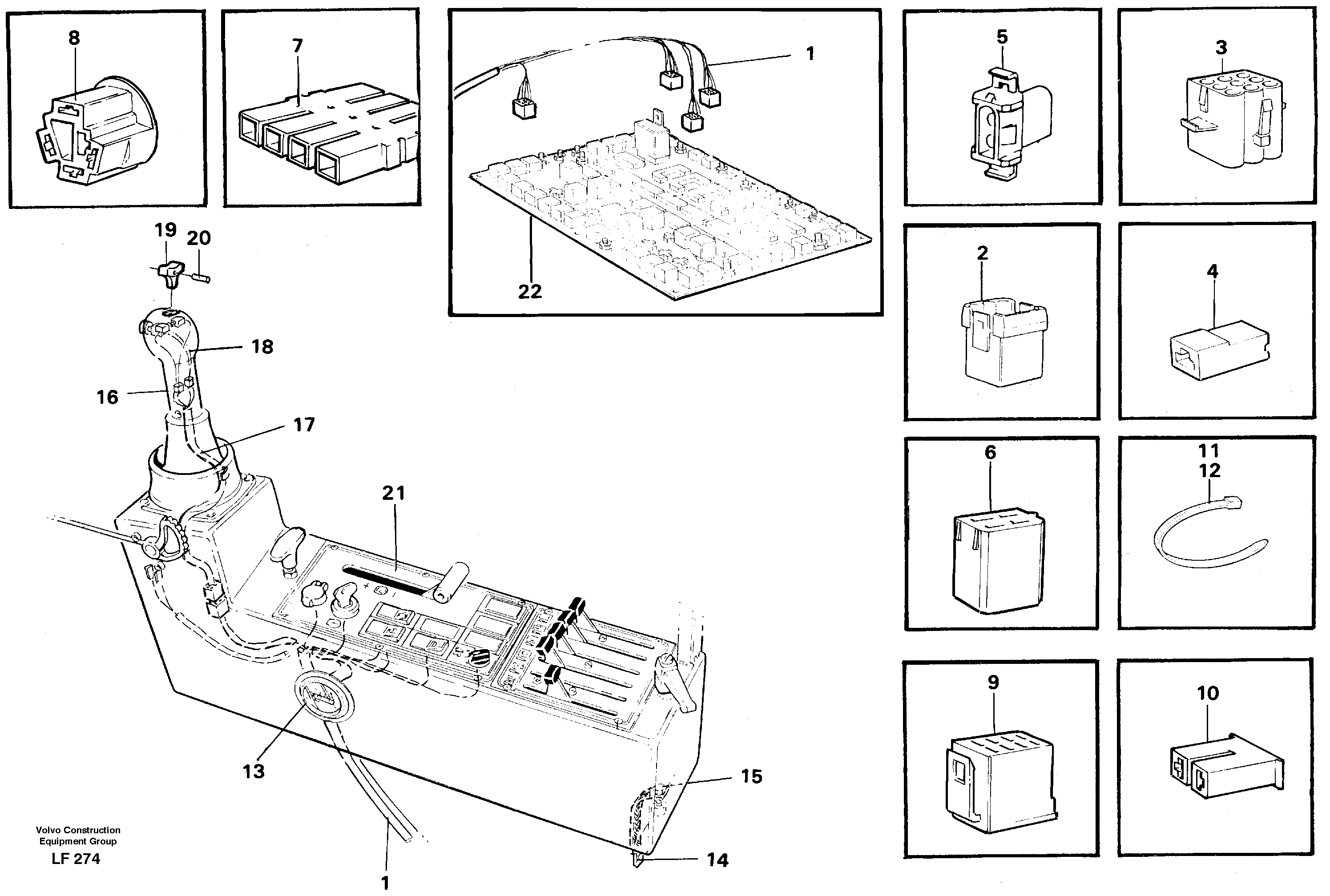 Схема запчастей Volvo EW200 - 54058 Cable harness, side panel, left EW200 SER NO 3175-