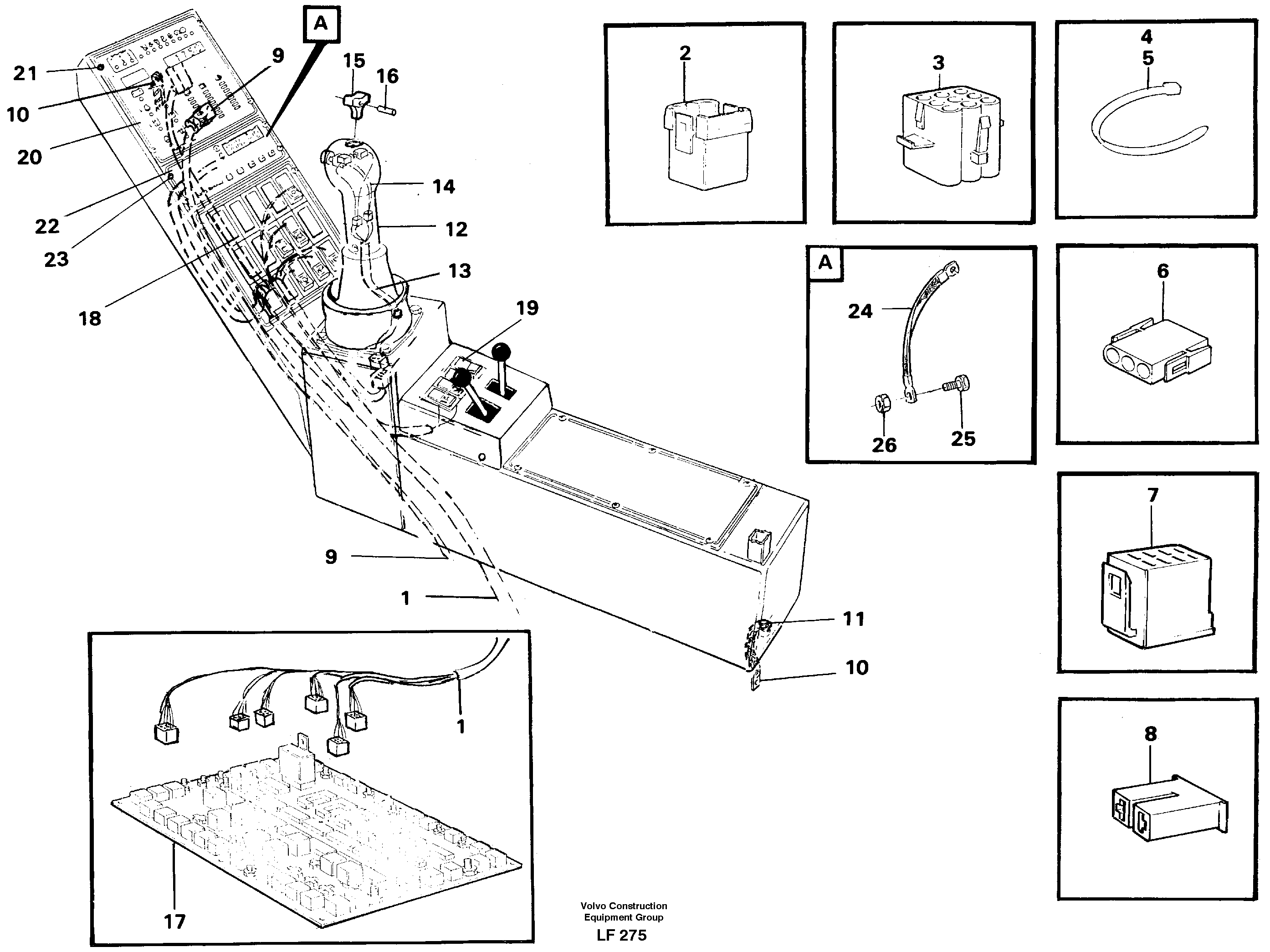 Схема запчастей Volvo EW200 - 54059 Cable harness, side panel, right EW200 SER NO 3175-