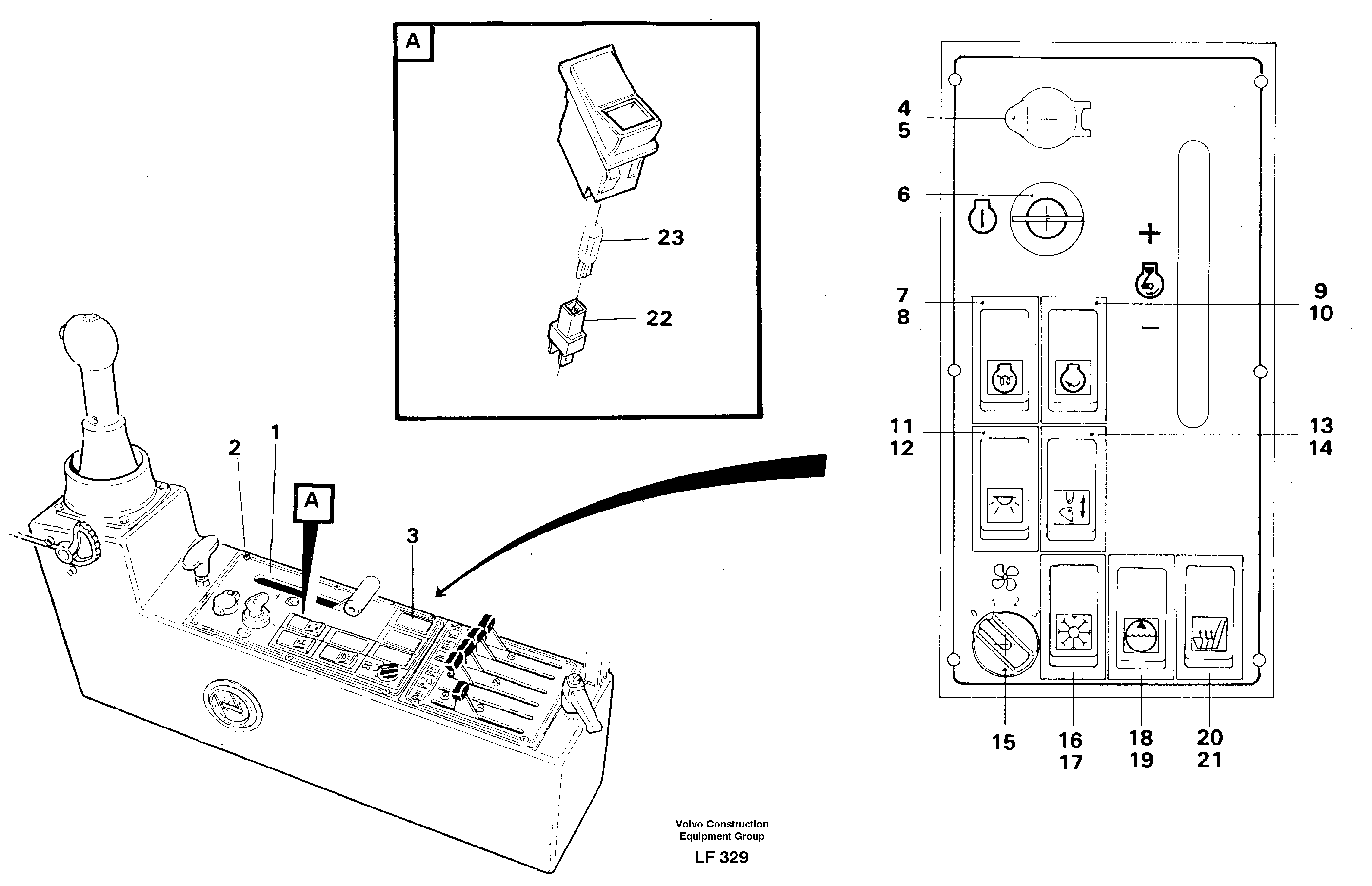 Схема запчастей Volvo EW200 - 105086 Engine control panel EW200 SER NO 3175-