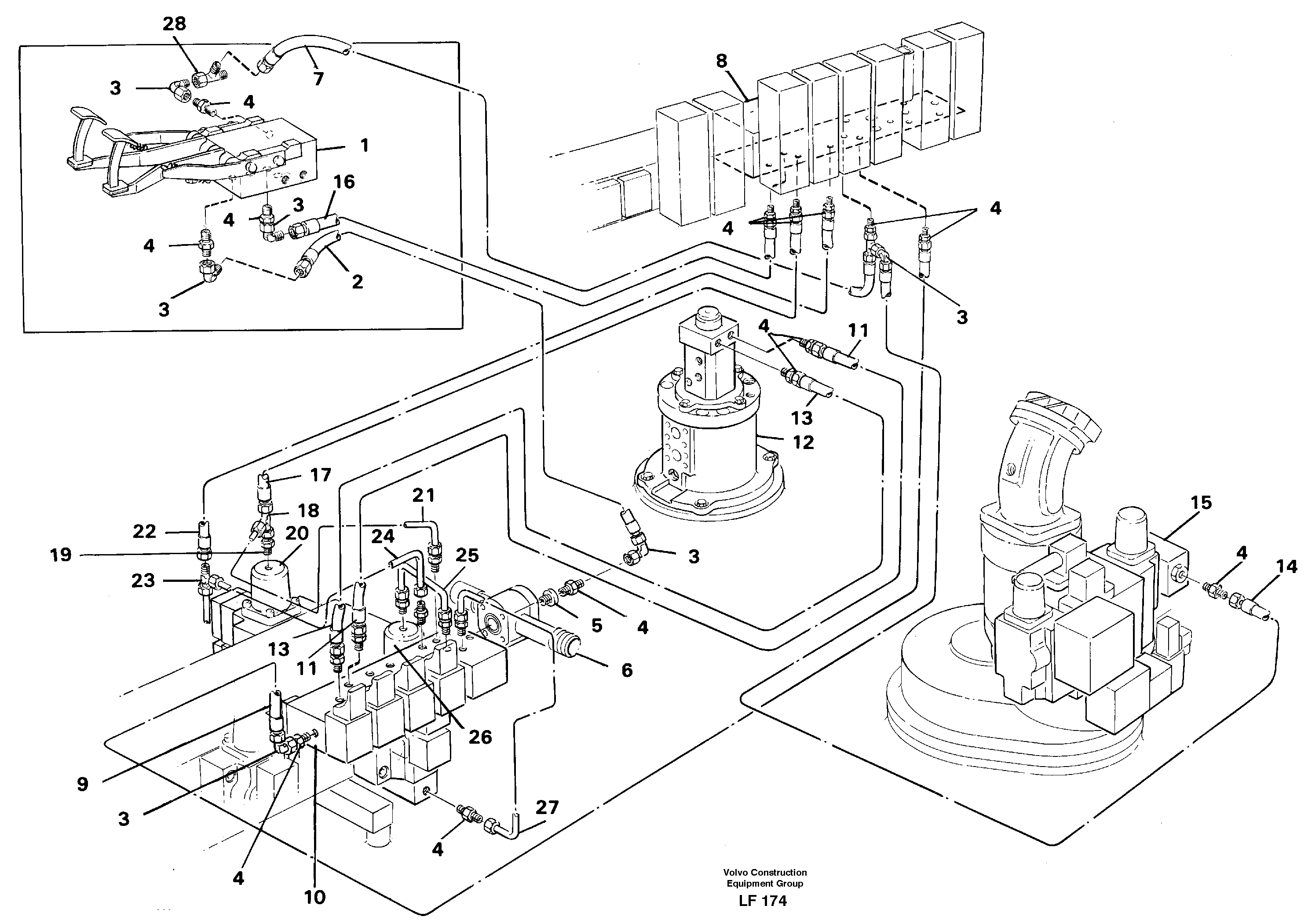 Схема запчастей Volvo EW200 - 26753 Servohydraulik, travel EW200 SER NO 3175-