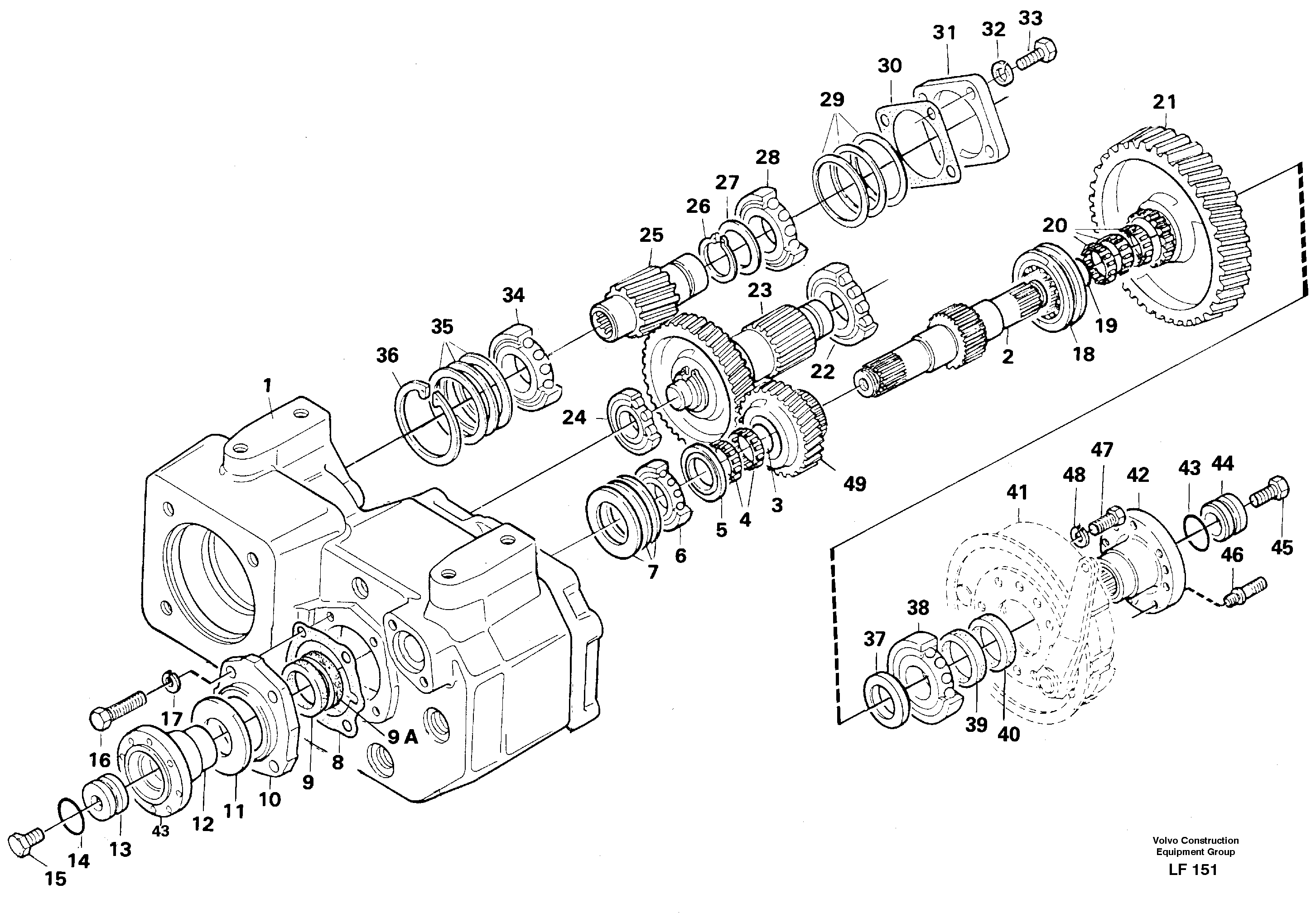 Схема запчастей Volvo EW200 - 37136 Gear box EW200 SER NO 3175-