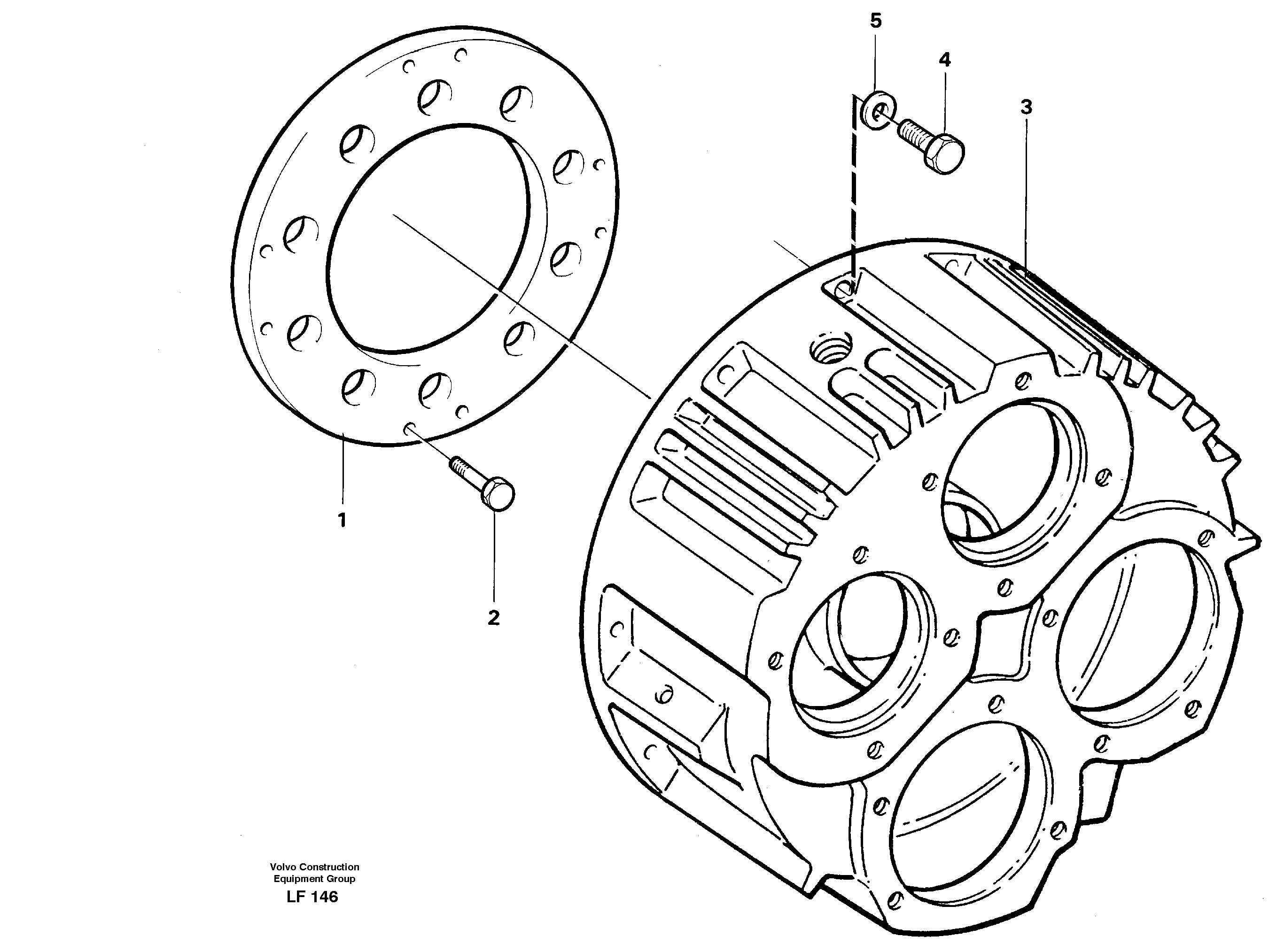 Схема запчастей Volvo EW200 - 41642 Assembly pump gear box EW200 SER NO 3175-