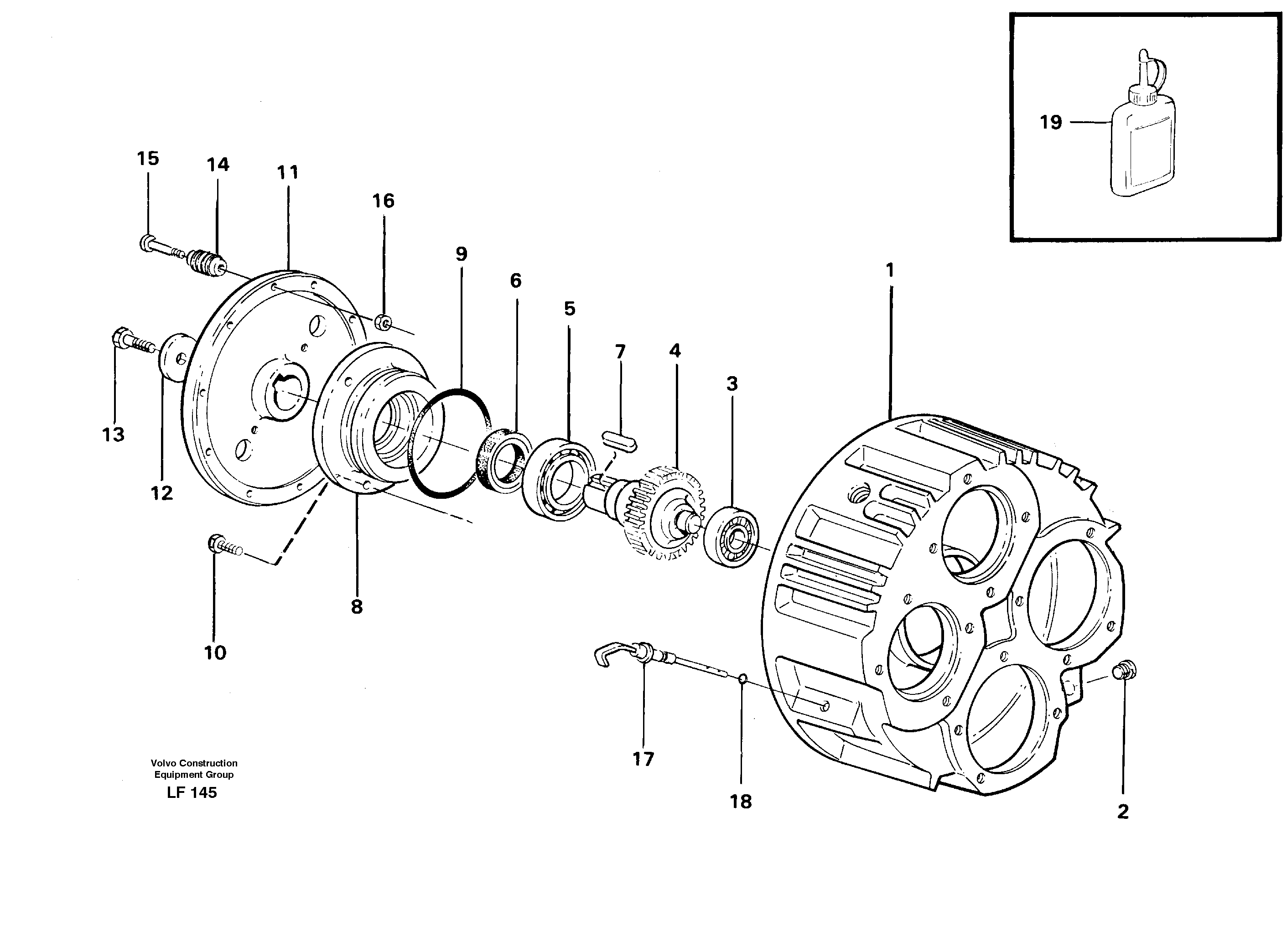 Схема запчастей Volvo EW200 - 57487 Pump gear box EW200 SER NO 3175-