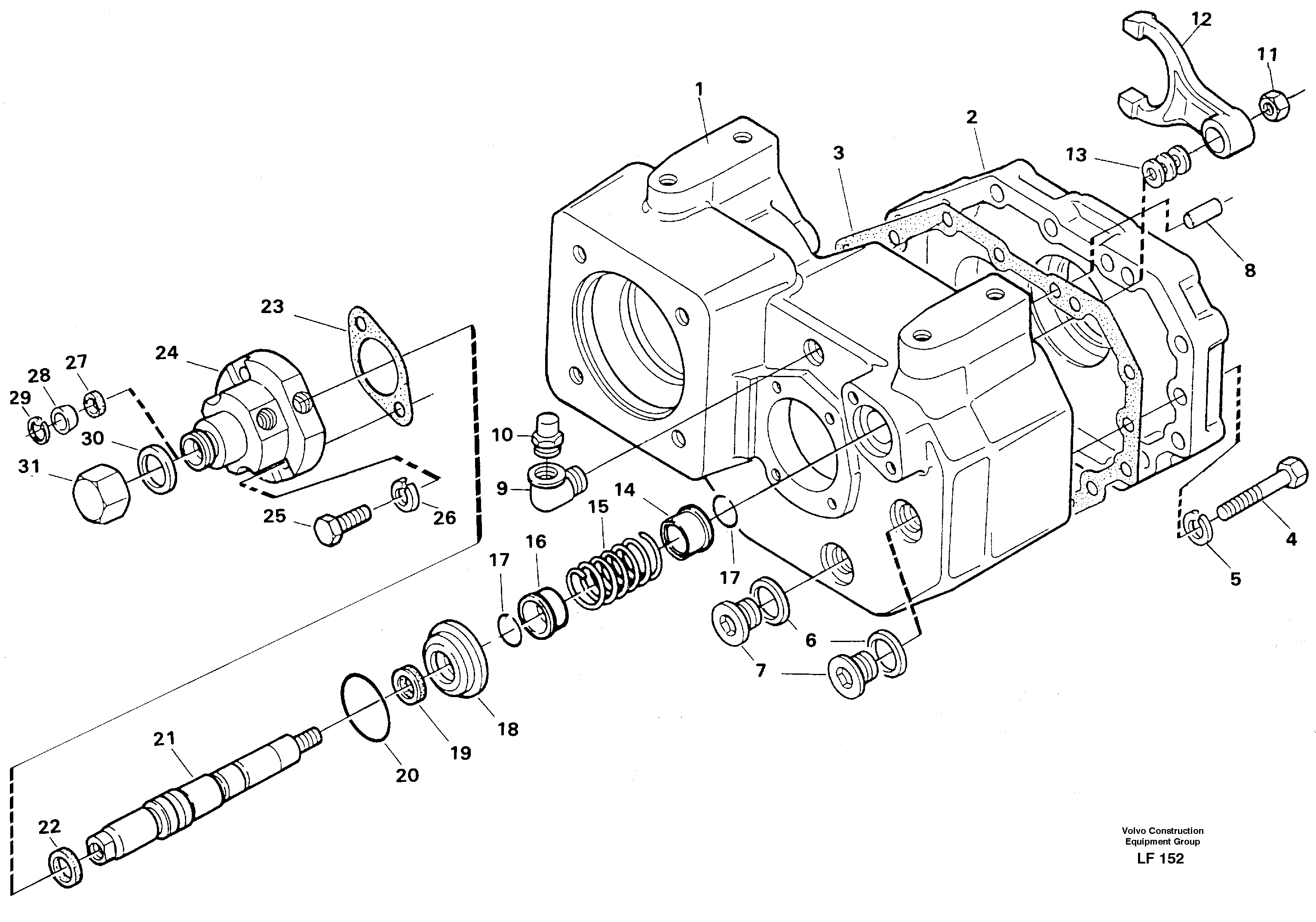 Схема запчастей Volvo EW200 - 93174 Gear box EW200 SER NO 3175-