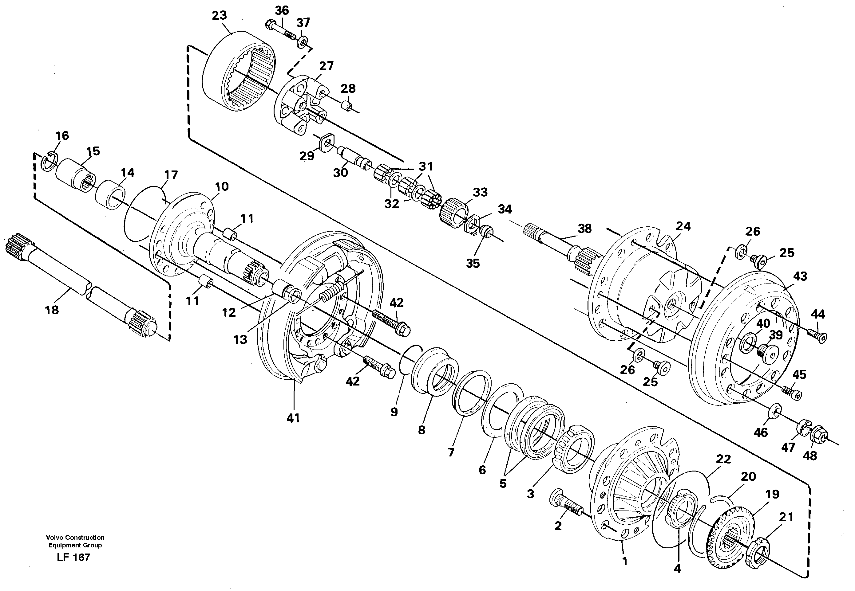 Схема запчастей Volvo EW200 - 14691 Wheel hub. Rear EW200 SER NO 3175-