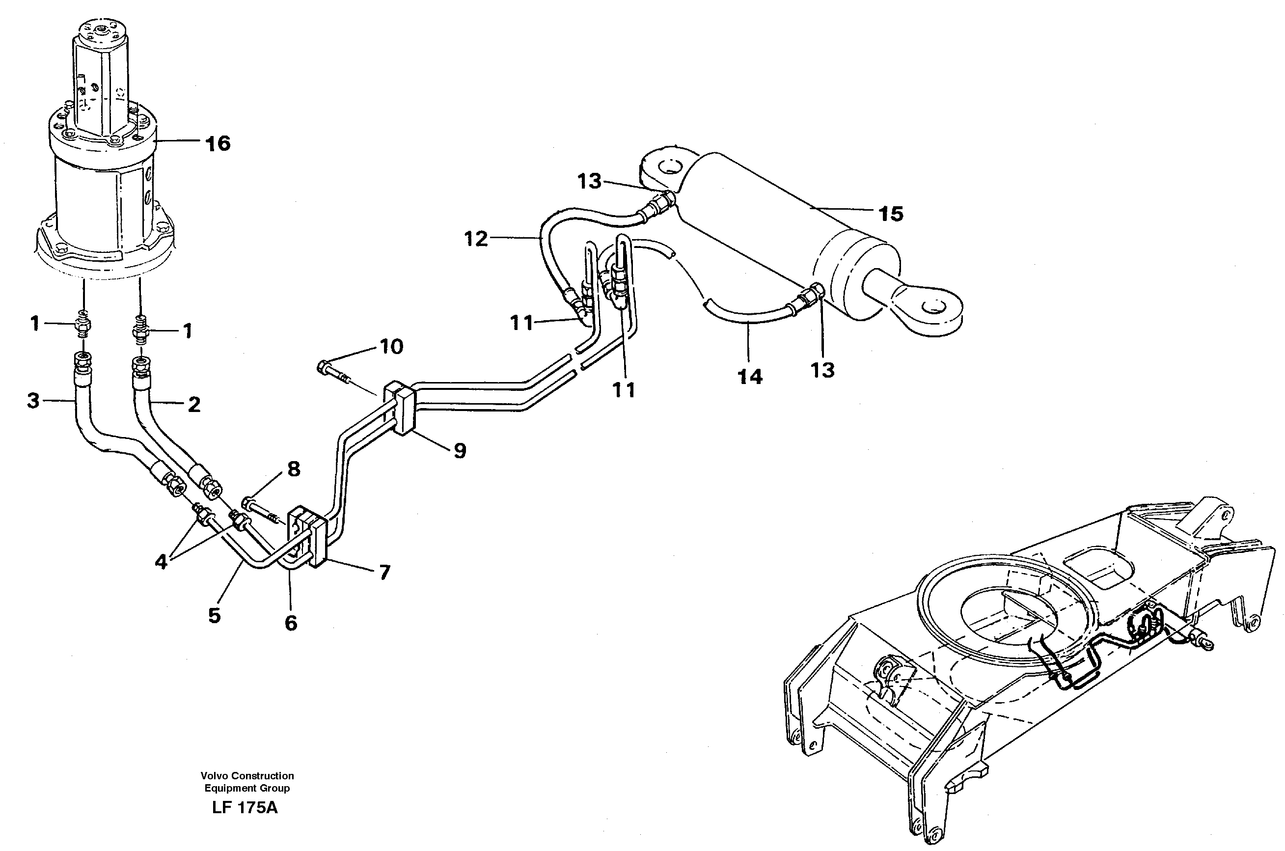 Схема запчастей Volvo EW200 - 27495 Steering system, undercarriage EW200 SER NO 3175-