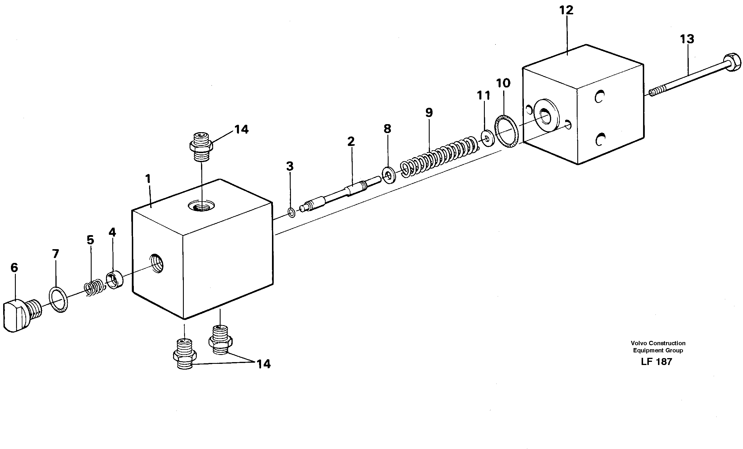 Схема запчастей Volvo EW200 - 27503 Pressure reducing valve, oscillating system EW200 SER NO 3175-