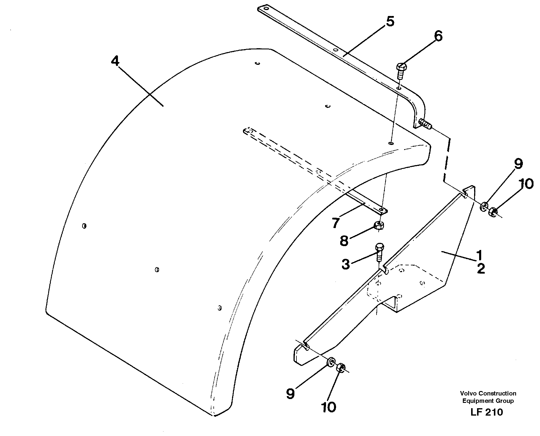 Схема запчастей Volvo EW200 - 41089 Mud guards, front EW200 SER NO 3175-