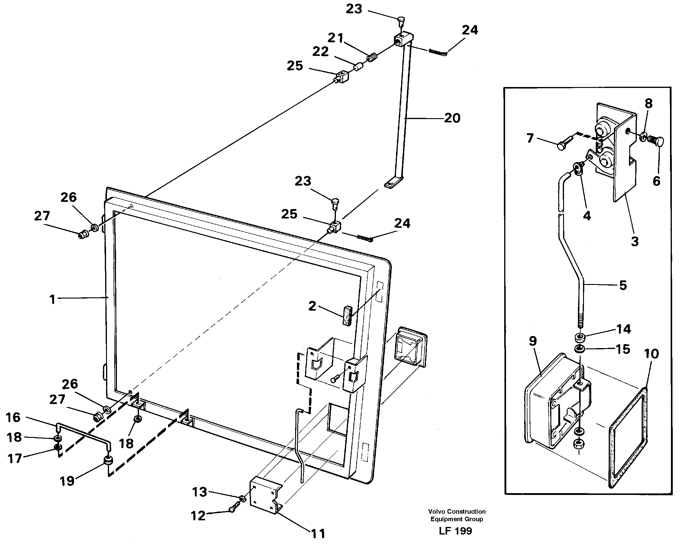 Схема запчастей Volvo EW200 - 33874 Door, valve housing EW200 SER NO 3175-