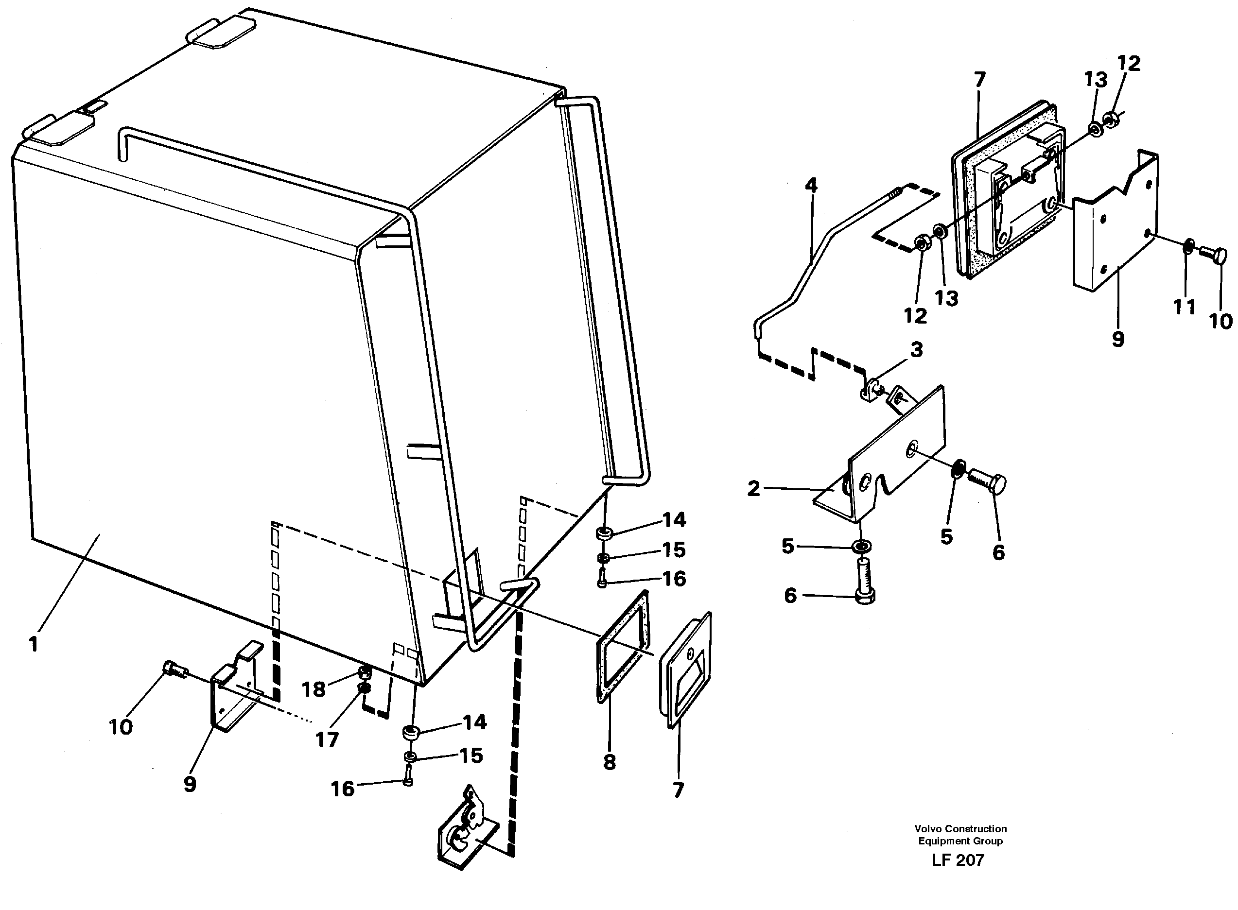Схема запчастей Volvo EW200 - 34142 Casing over battery EW200 SER NO 3175-