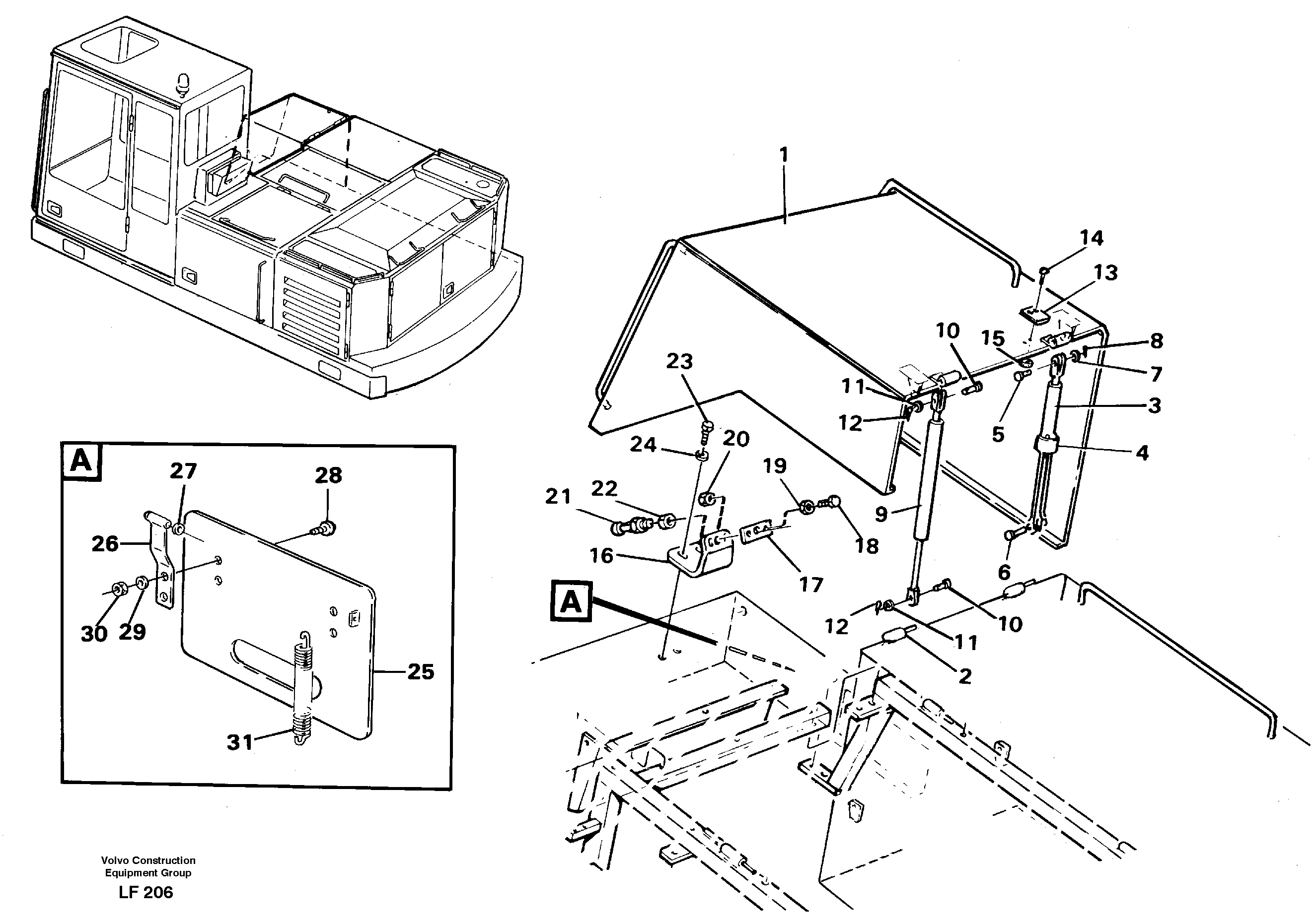 Схема запчастей Volvo EW200 - 41090 Casing over battery EW200 SER NO 3175-