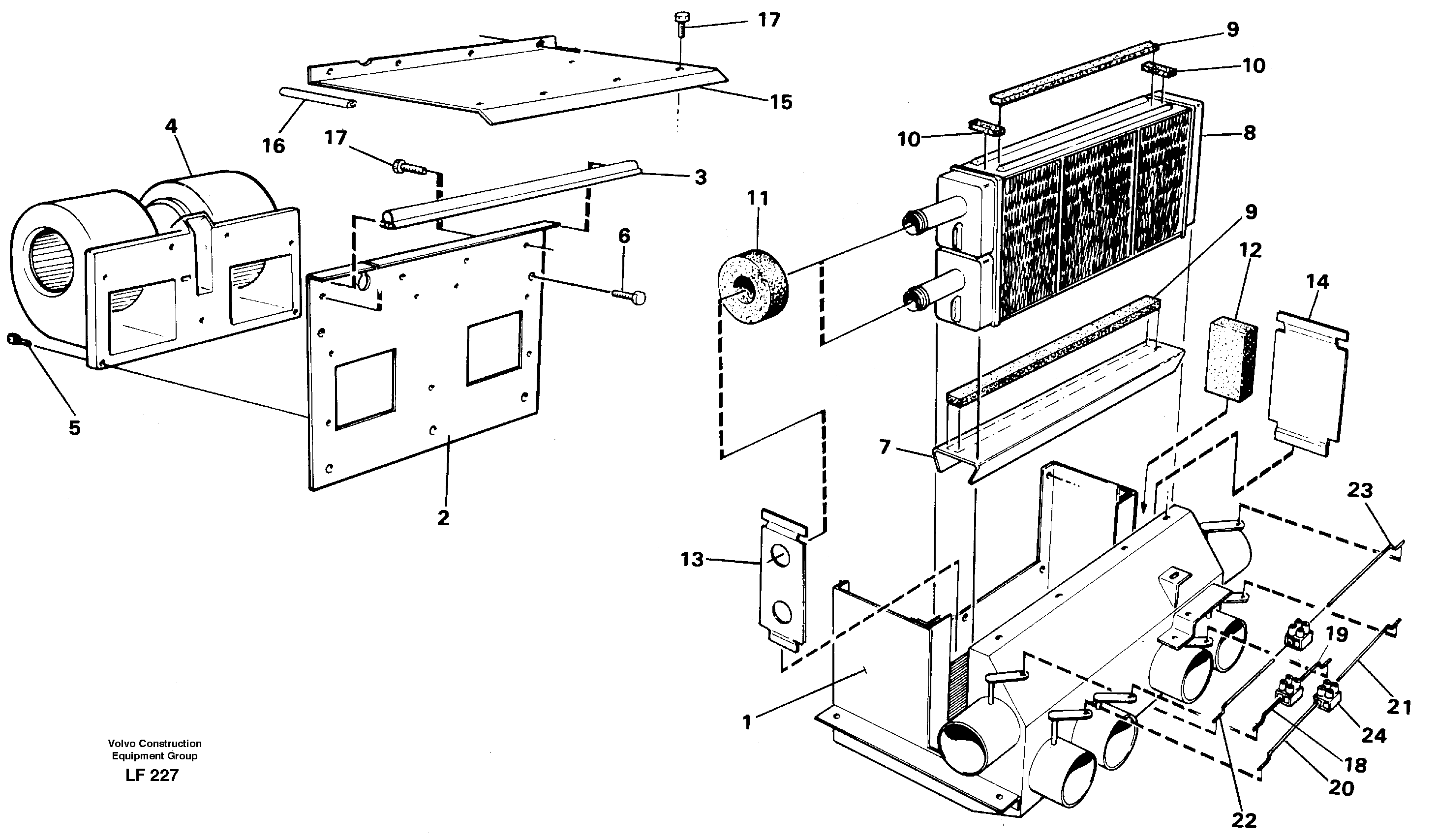 Схема запчастей Volvo EW200 - 34598 Cab heater EW200 SER NO 3175-