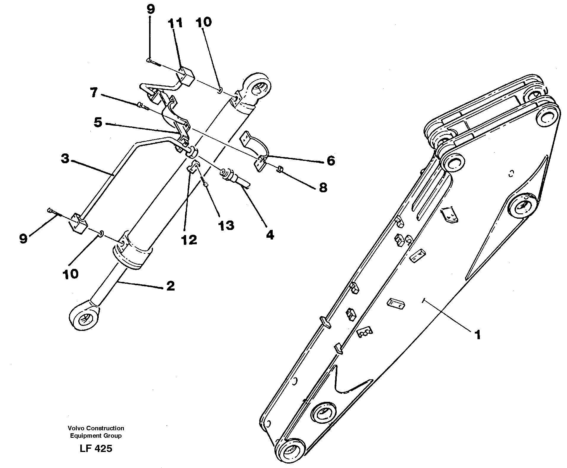 Схема запчастей Volvo EW200 - 27733 Hydraulic system, dipperarm EW200 SER NO 3175-