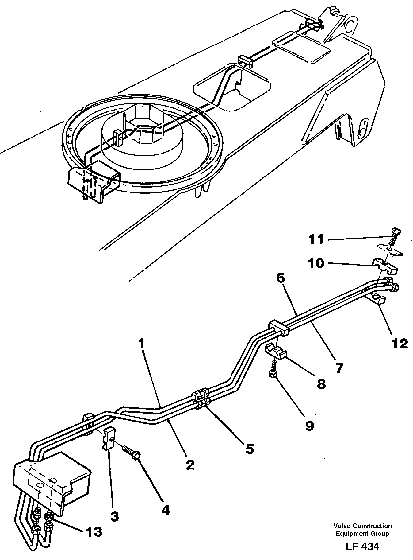 Схема запчастей Volvo EW200 - 40315 Dozer hydraulics, interior EW200 SER NO 3175-