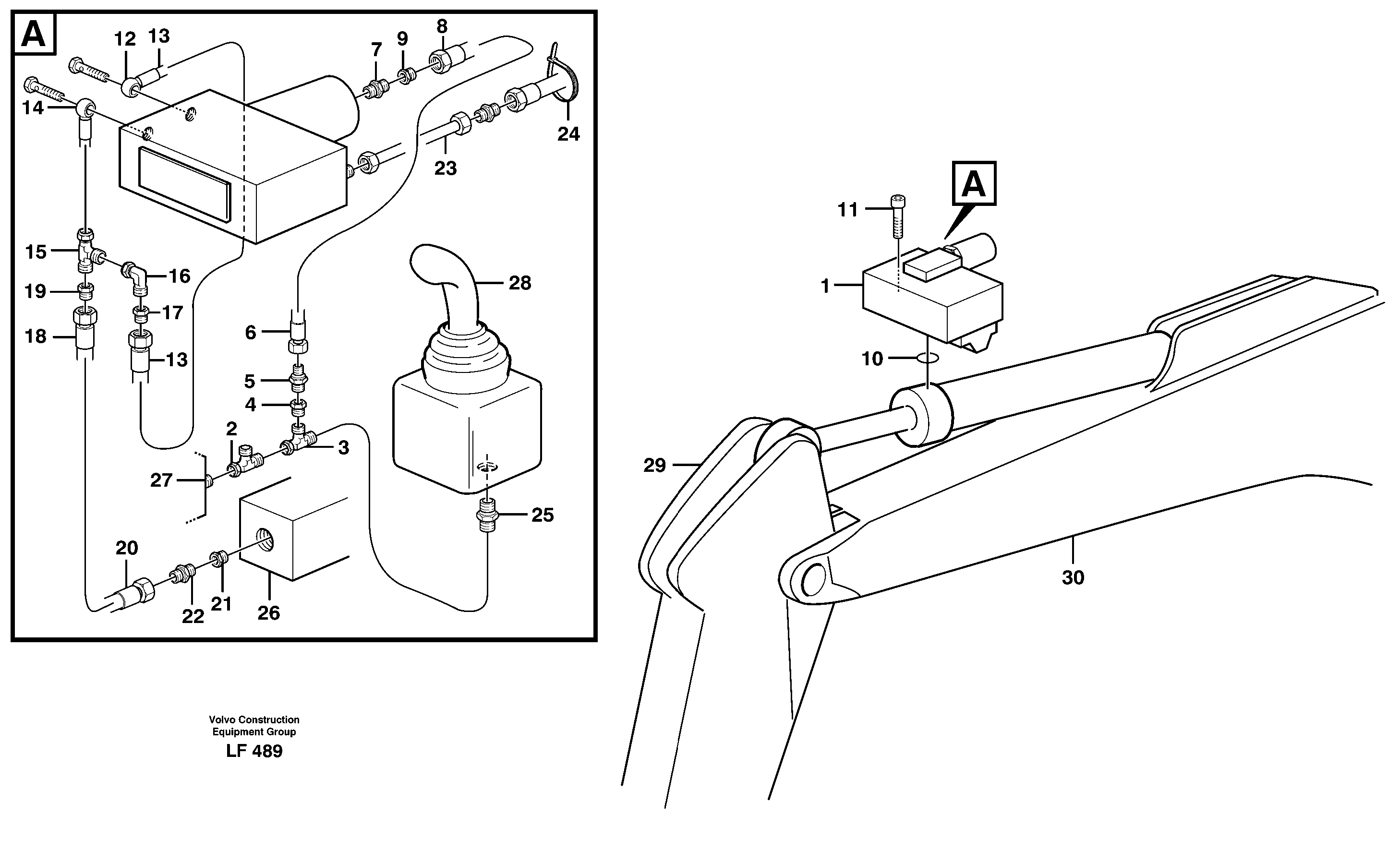 Схема запчастей Volvo EW200 - 62503 Hydraulic system, line brk valve,dipper arm EW200 SER NO 3175-