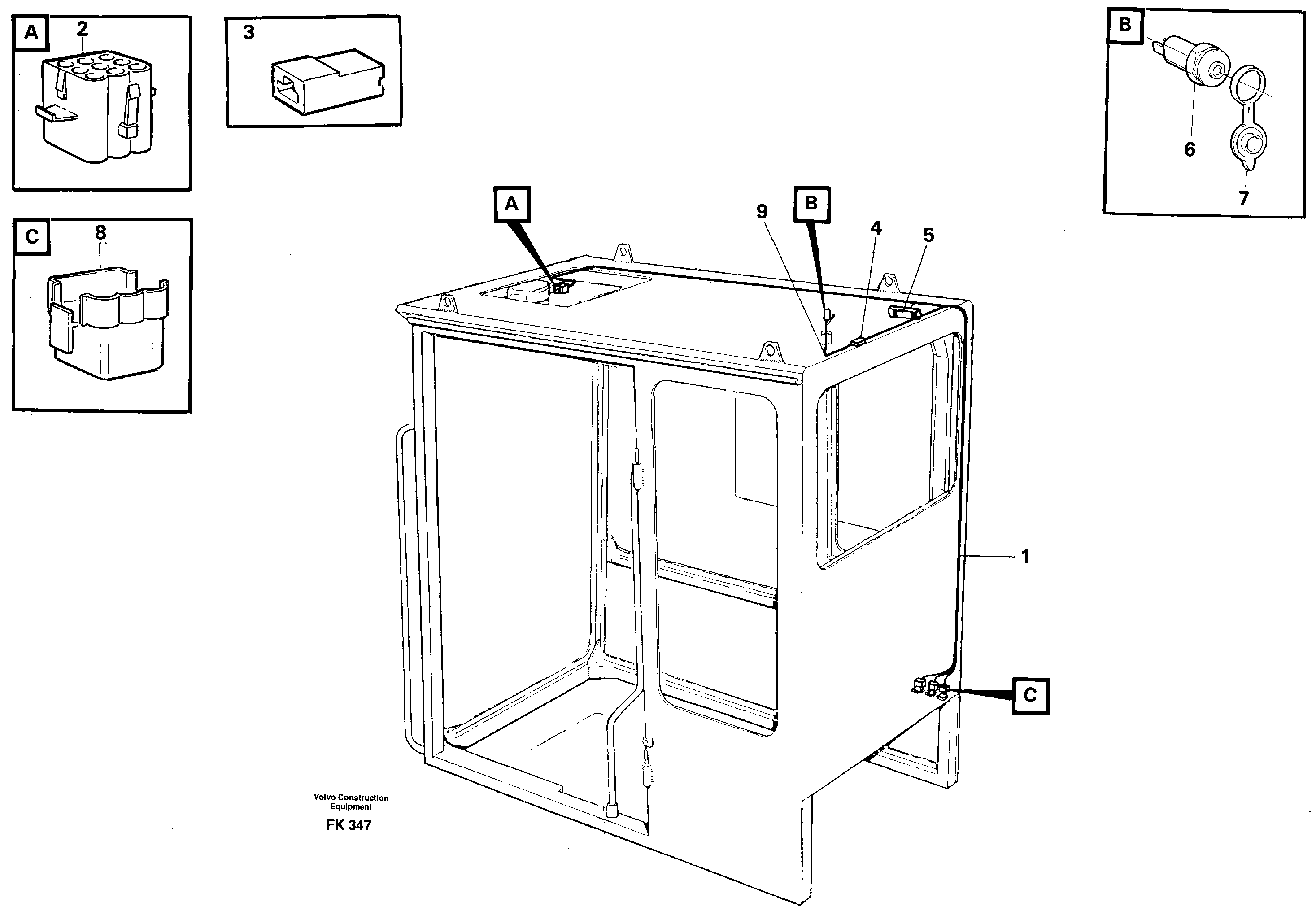 Схема запчастей Volvo EW200 - 42866 Cable harnesses, cab EW200 ?KERMAN ?KERMAN EW200