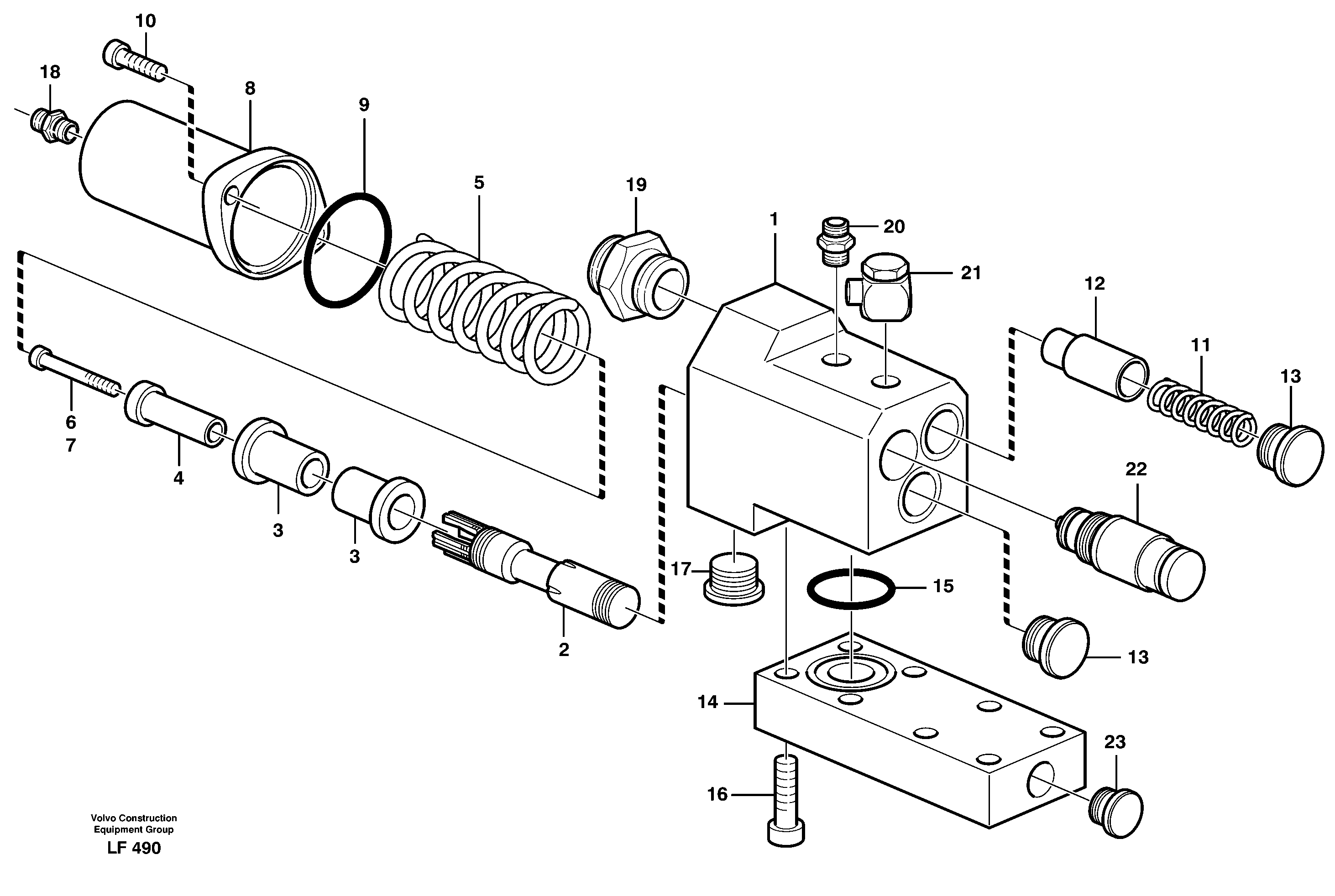 Схема запчастей Volvo EW200 - 38226 Hose rupture valve, tilt cylinder EW200 SER NO 3175-