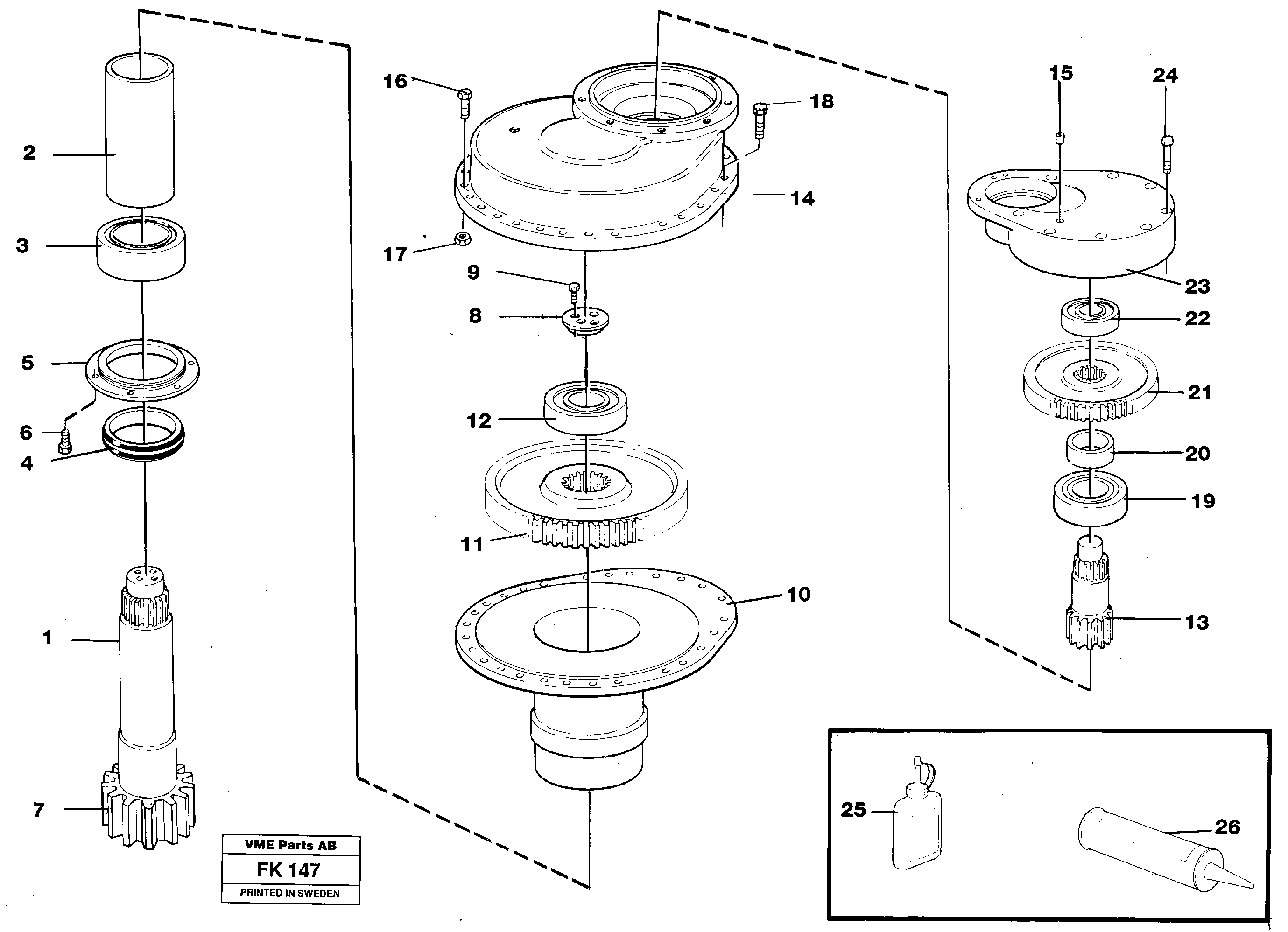 Схема запчастей Volvo EW200 - 11515 Swing gearbox EW200 ?KERMAN ?KERMAN EW200