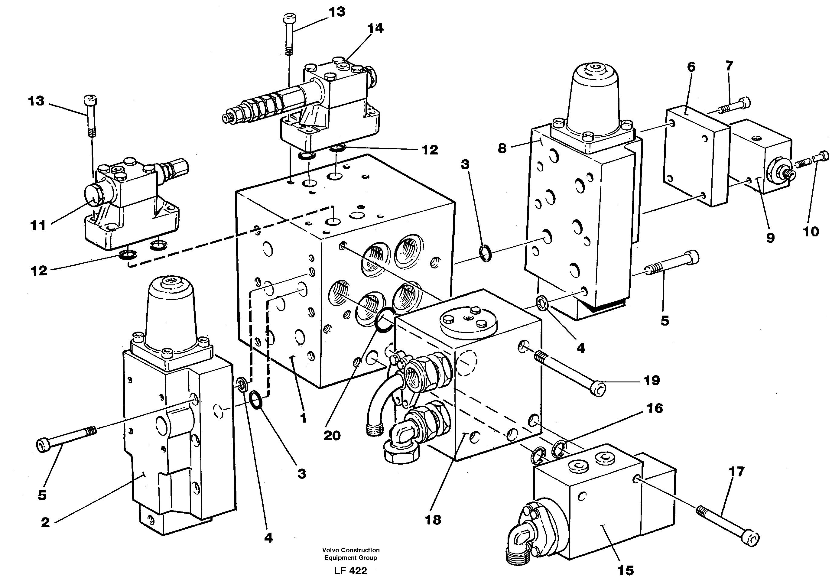 Схема запчастей Volvo EW200 - 58687 Slew valve assembly Valves EW200 SER NO 3175-