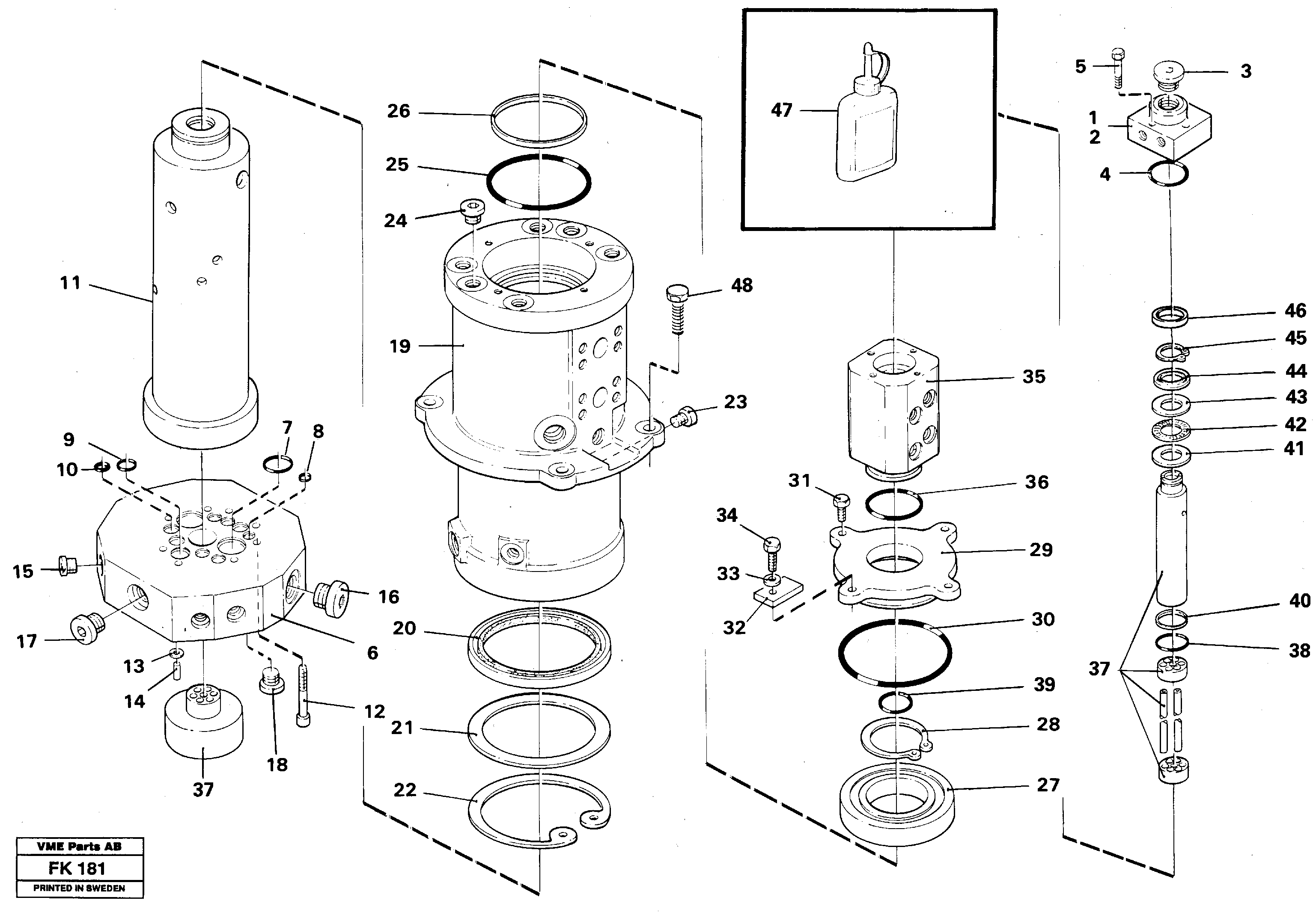 Схема запчастей Volvo EW200 - 50232 Шарнир поворотный EW200 ?KERMAN ?KERMAN EW200