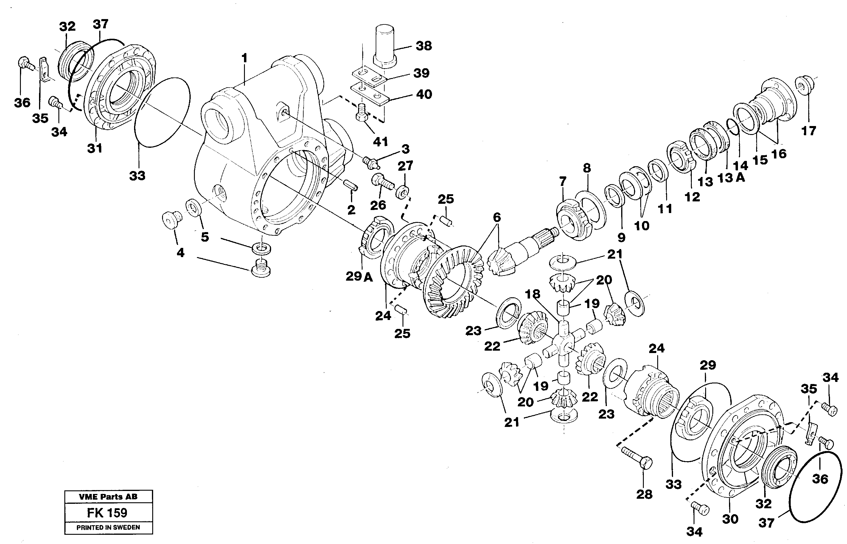 Схема запчастей Volvo EW200 - 9624 Differential Front EW200 ?KERMAN ?KERMAN EW200