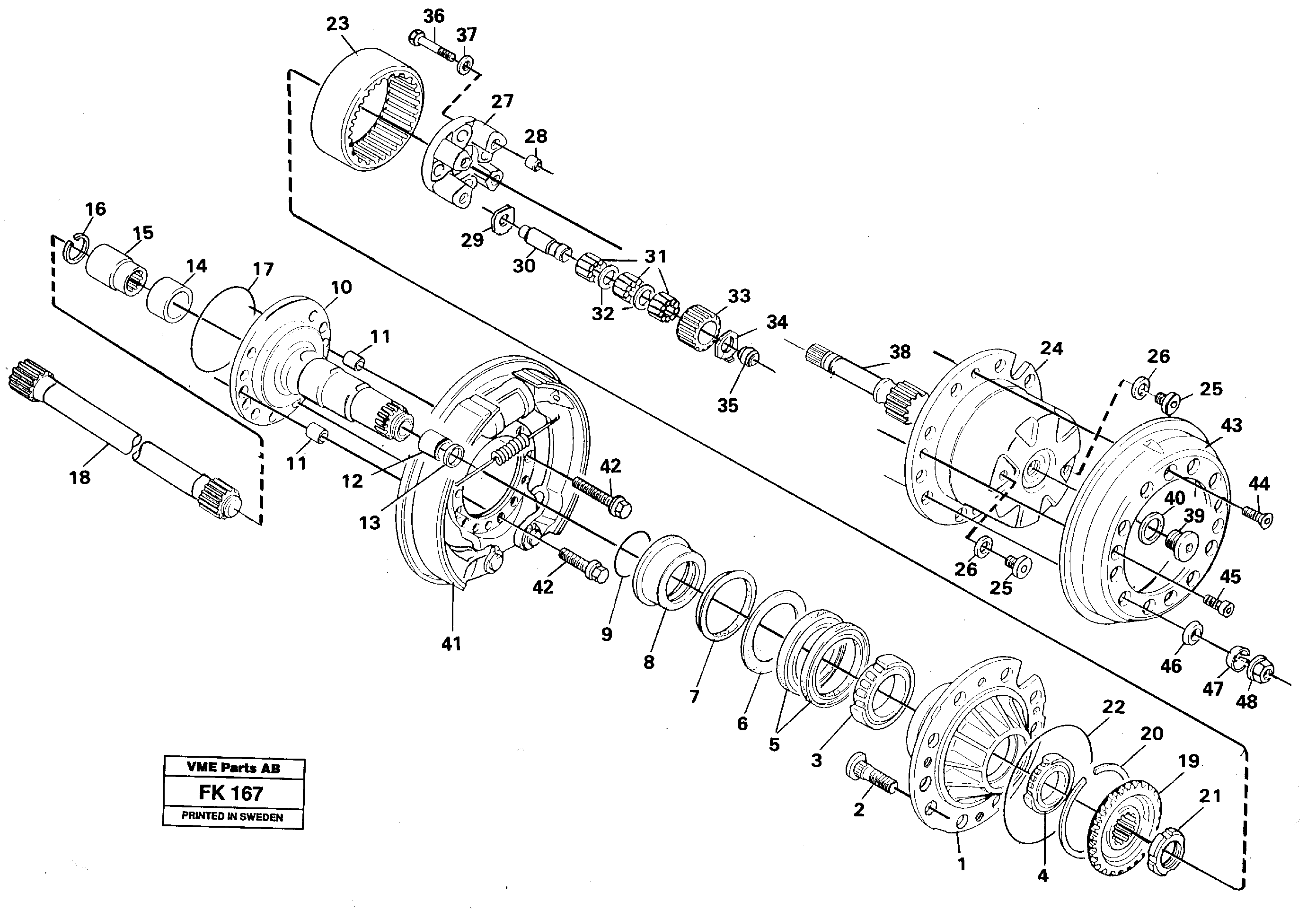 Схема запчастей Volvo EW200 - 9627 Wheel hub. Rear EW200 ?KERMAN ?KERMAN EW200