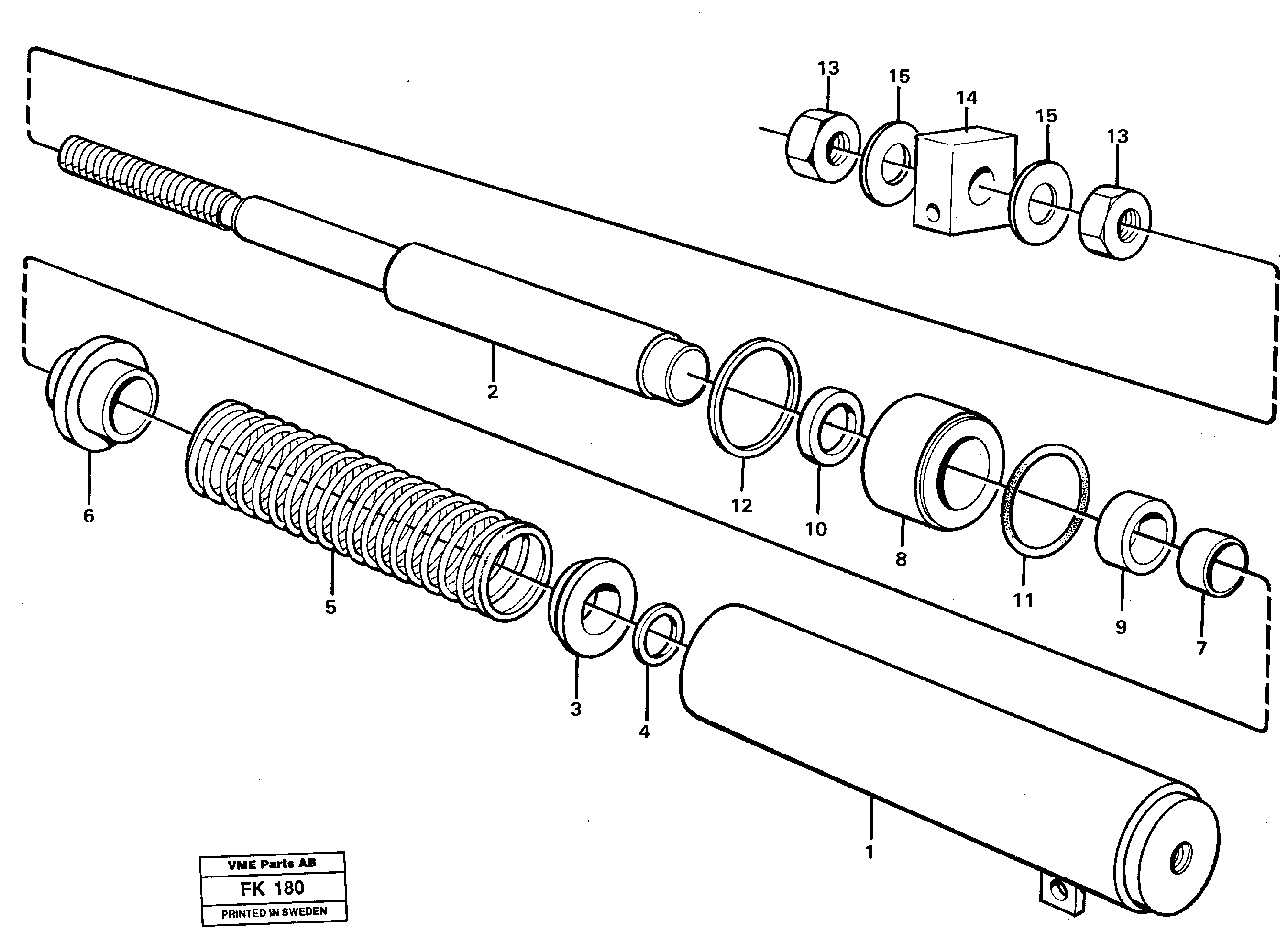 Схема запчастей Volvo EW200 - 45023 Spring cylinder EW200 ?KERMAN ?KERMAN EW200
