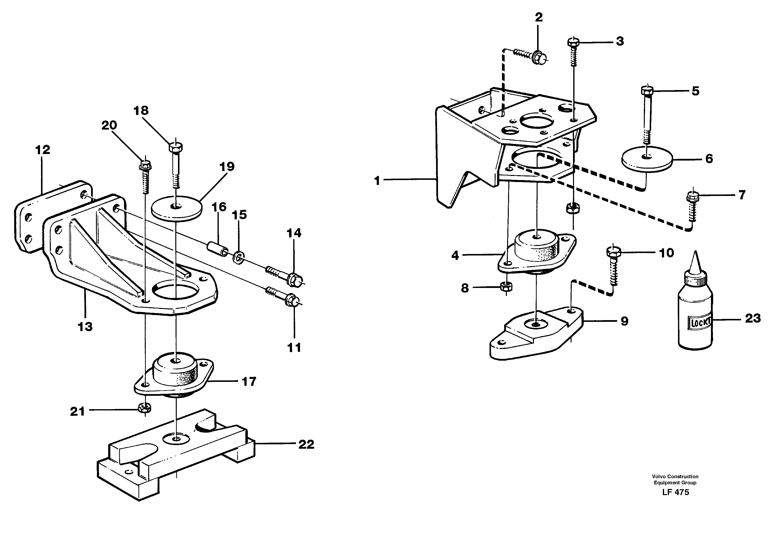 Схема запчастей Volvo EW200 - 10113 Установка двигателя EW200 SER NO 3175-