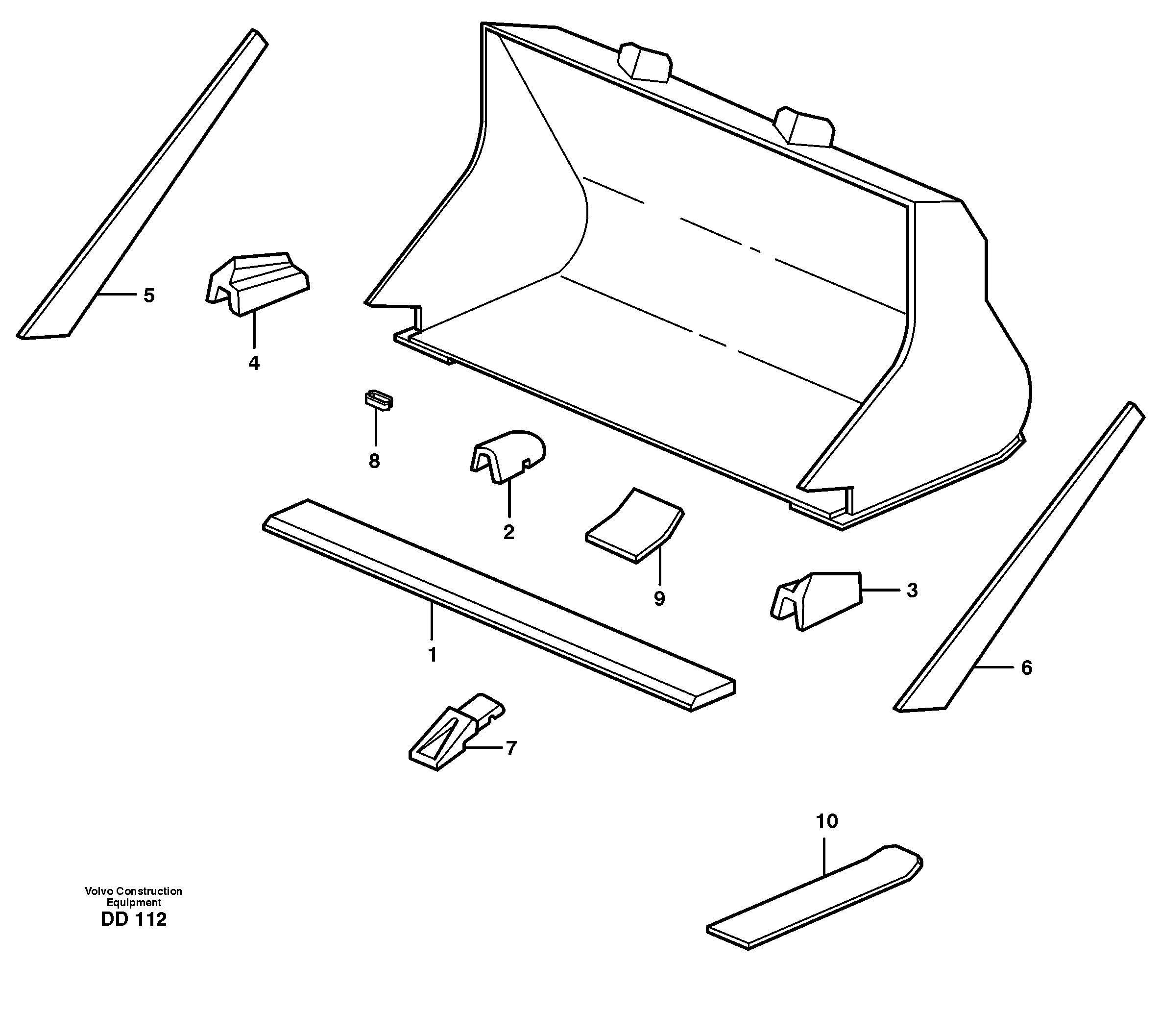 Схема запчастей Volvo EC130C - 17877 Bucket, straight with teeth ATTACHMENTS ATTACHMENTS BUCKETS