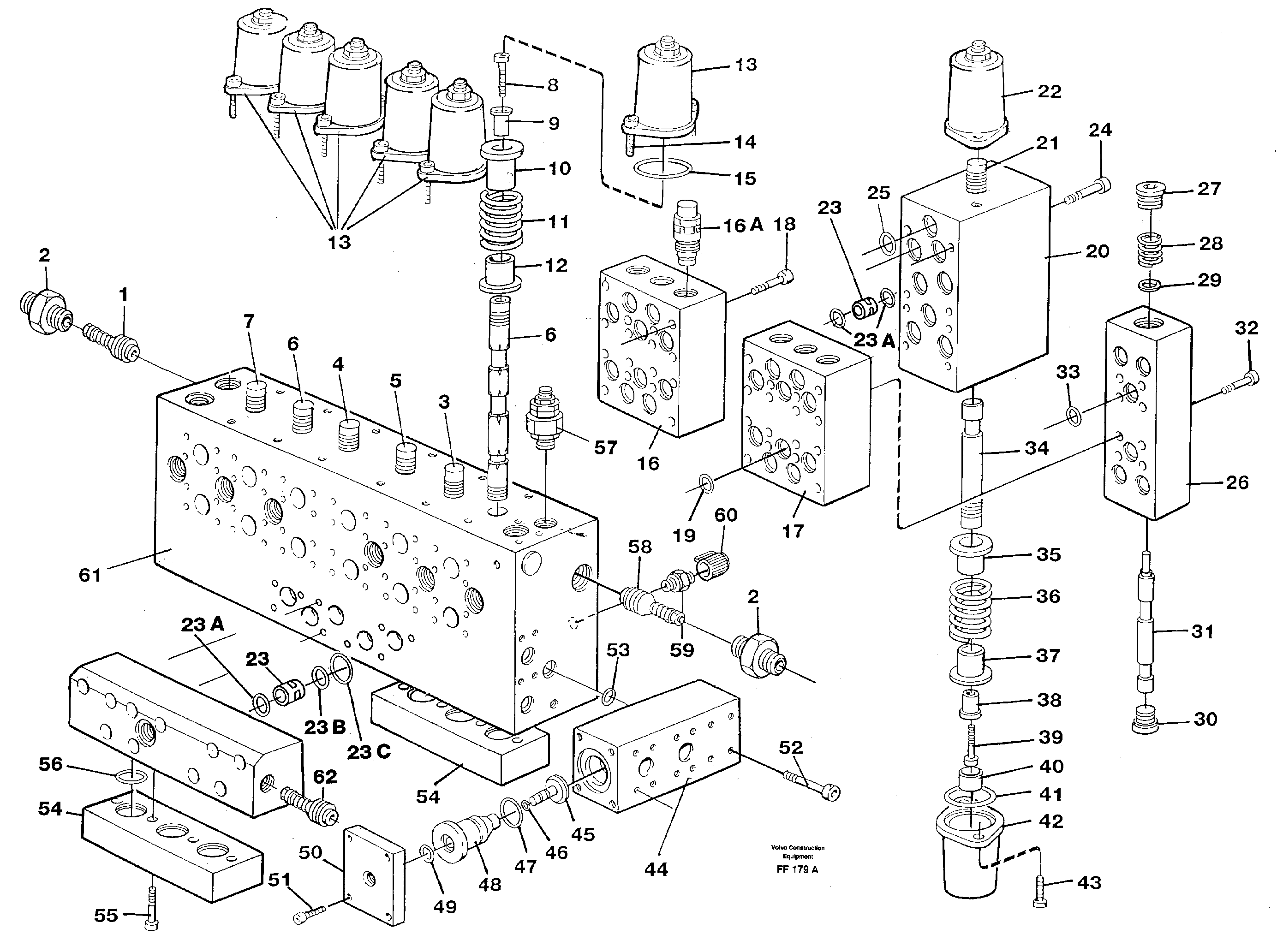 Схема запчастей Volvo EC130C - 100014 Main valve assembly, valves EC130C ?KERMAN ?KERMAN EC130C SER NO - 220