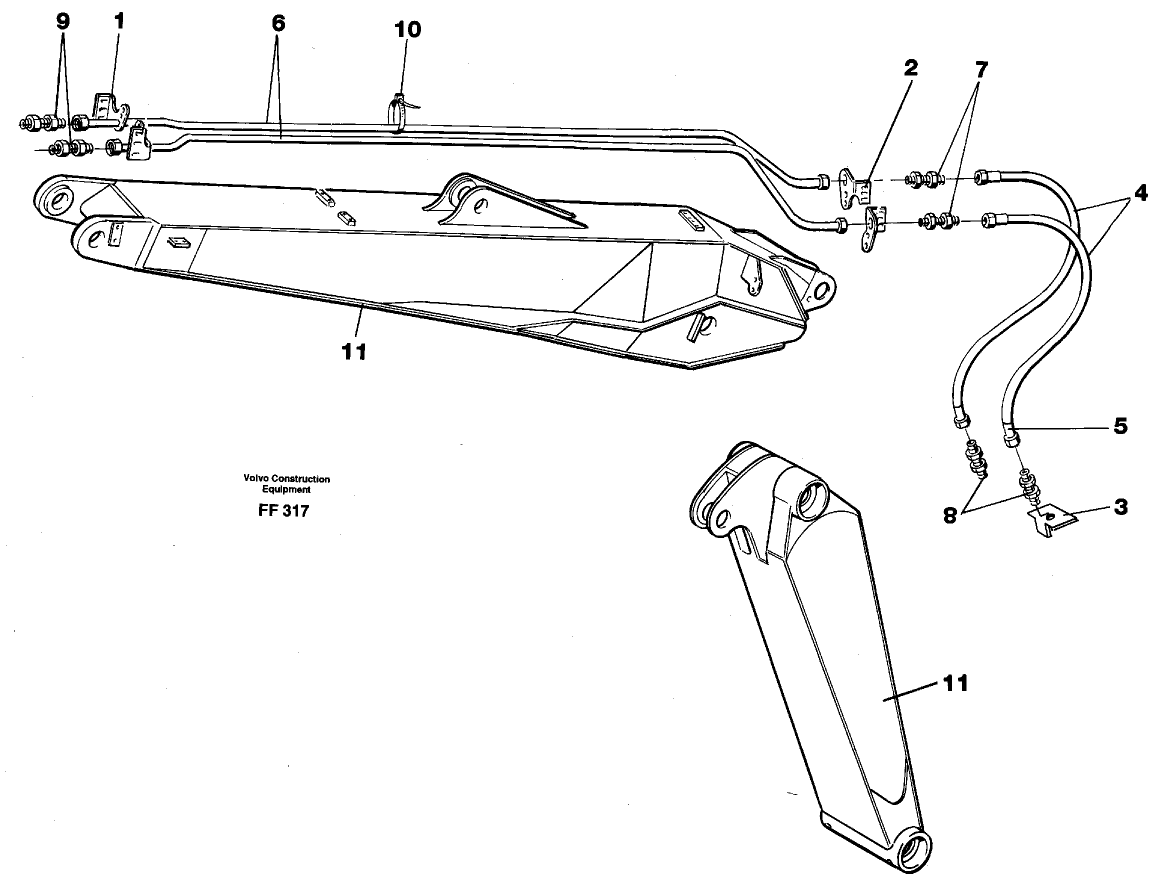 Схема запчастей Volvo EC130C - 40659 Grab bucket equipment, adjustible boom 4.62m EC130C ?KERMAN ?KERMAN EC130C SER NO - 220