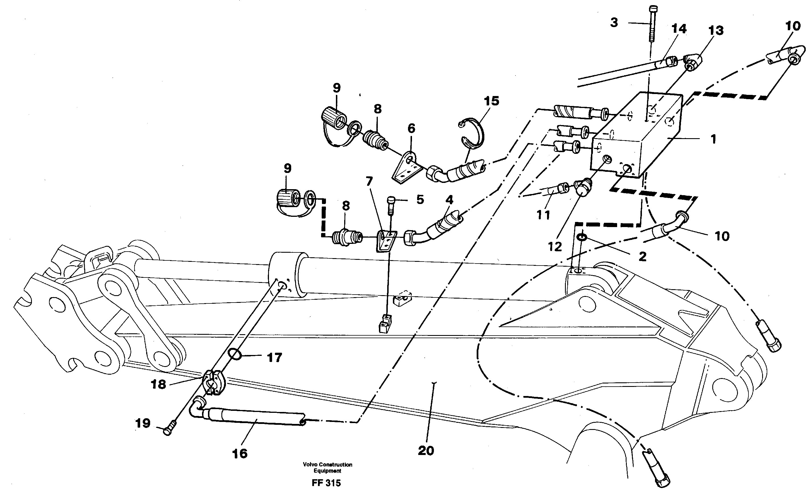 Схема запчастей Volvo EC130C - 91414 Grab bucket. dipper arm 2.0m and 2.4m EC130C ?KERMAN ?KERMAN EC130C SER NO - 220