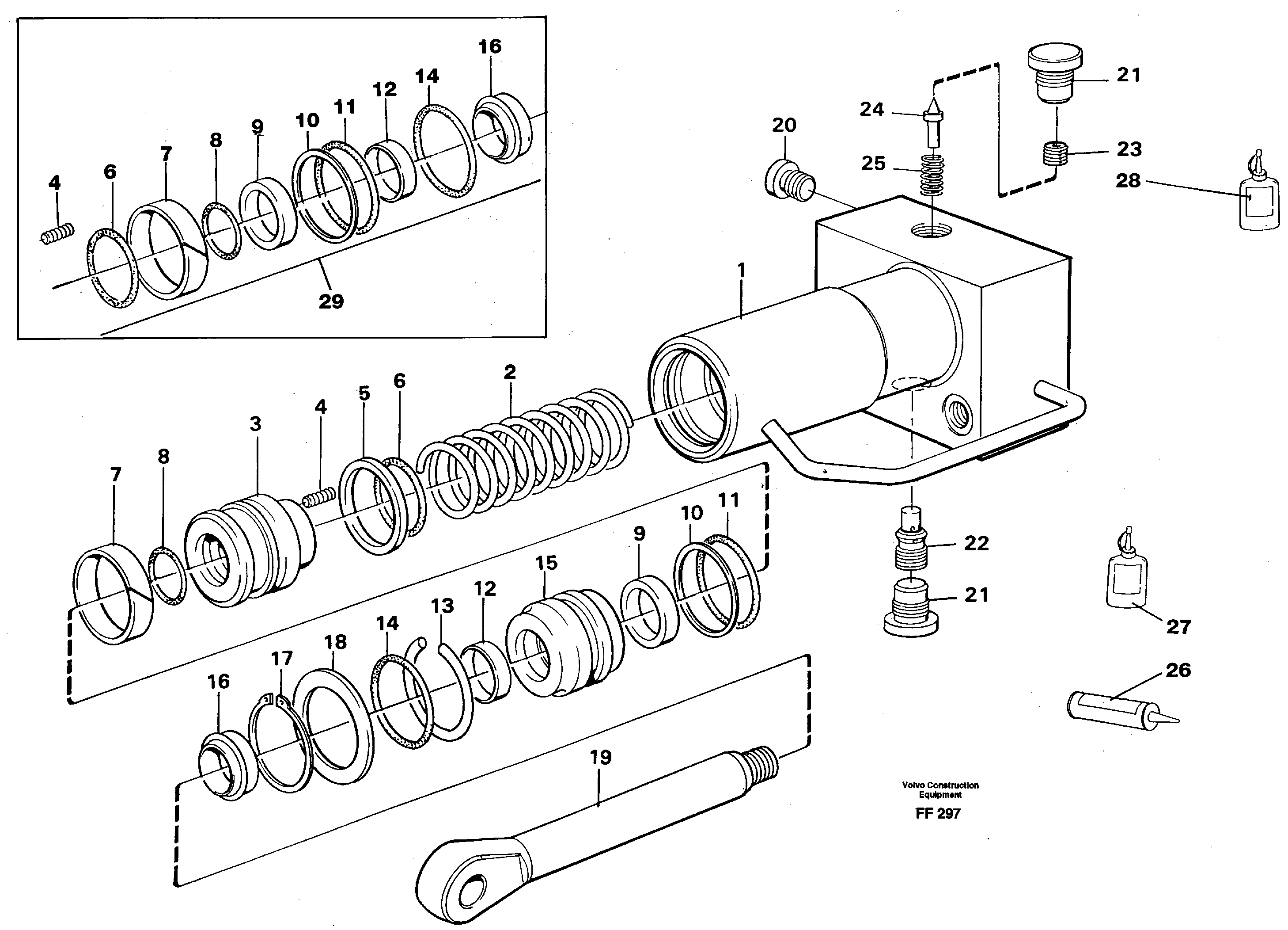 Схема запчастей Volvo EC130C - 11069 Hydraulic cylinder, quick attachment EC130C ?KERMAN ?KERMAN EC130C SER NO - 220