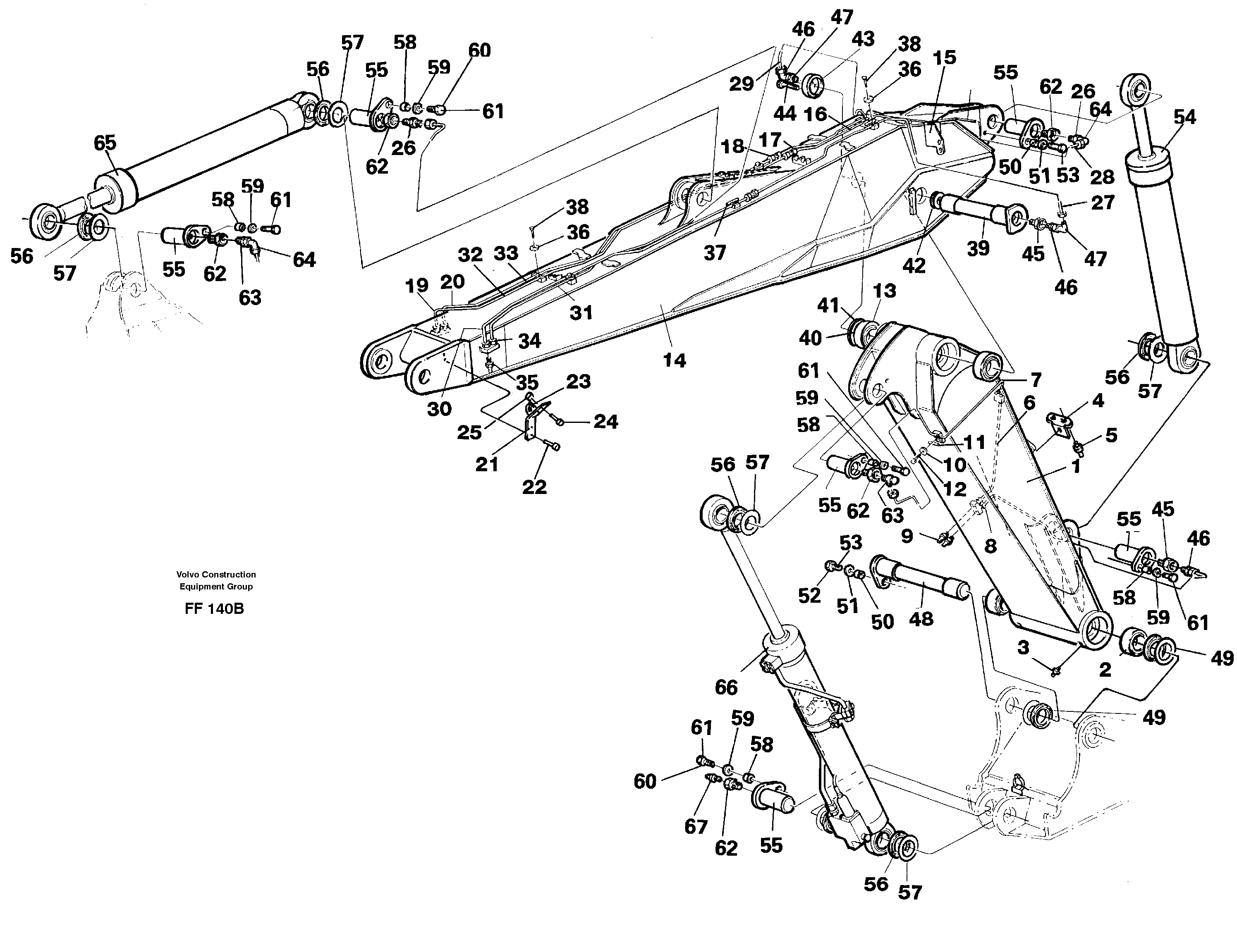 Схема запчастей Volvo EC130C - 4532 Adjustable boom EC130C ?KERMAN ?KERMAN EC130C SER NO - 220