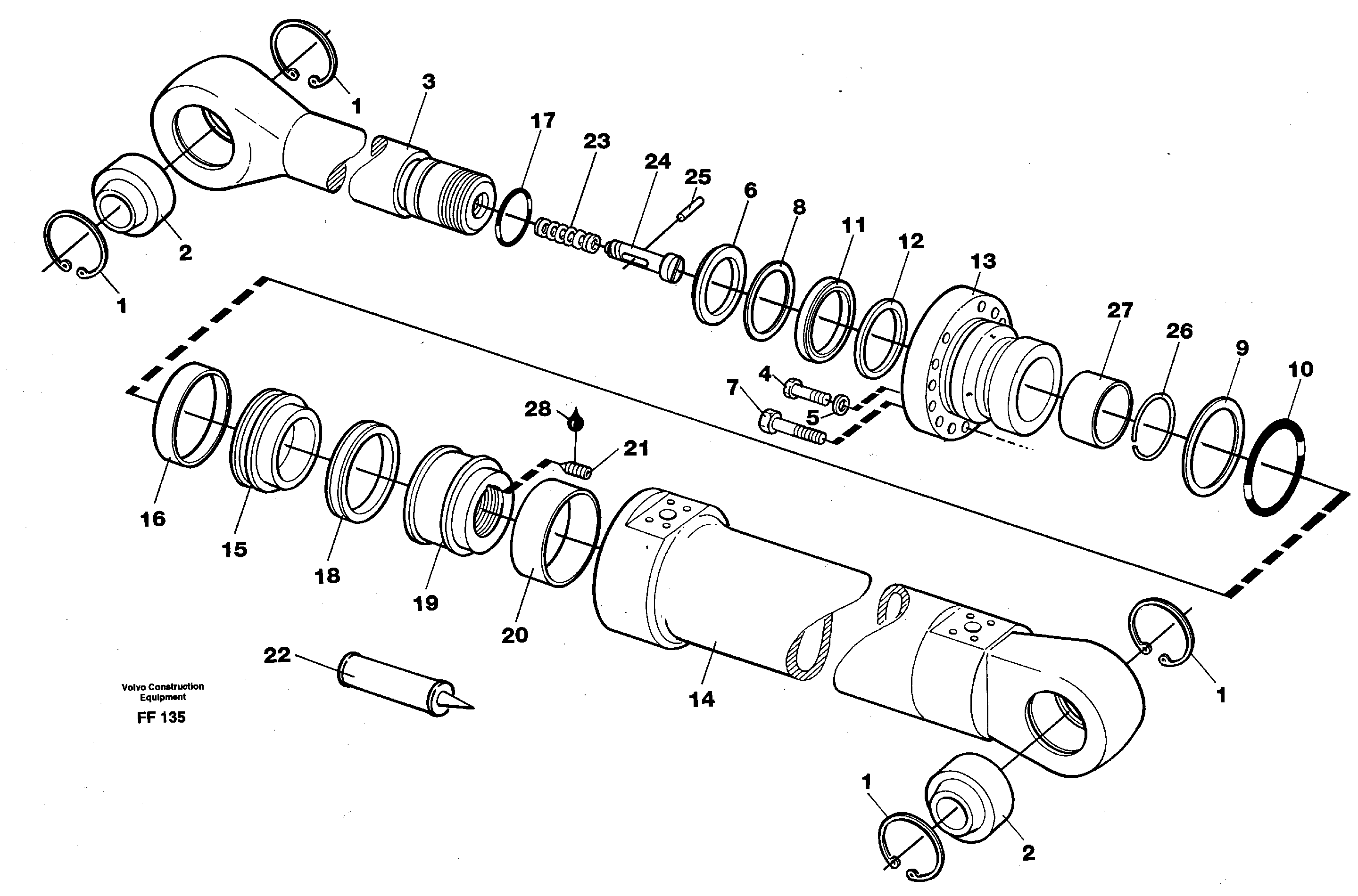 Схема запчастей Volvo EC130C - 4533 Dipper arm cylinder EC130C ?KERMAN ?KERMAN EC130C SER NO - 220