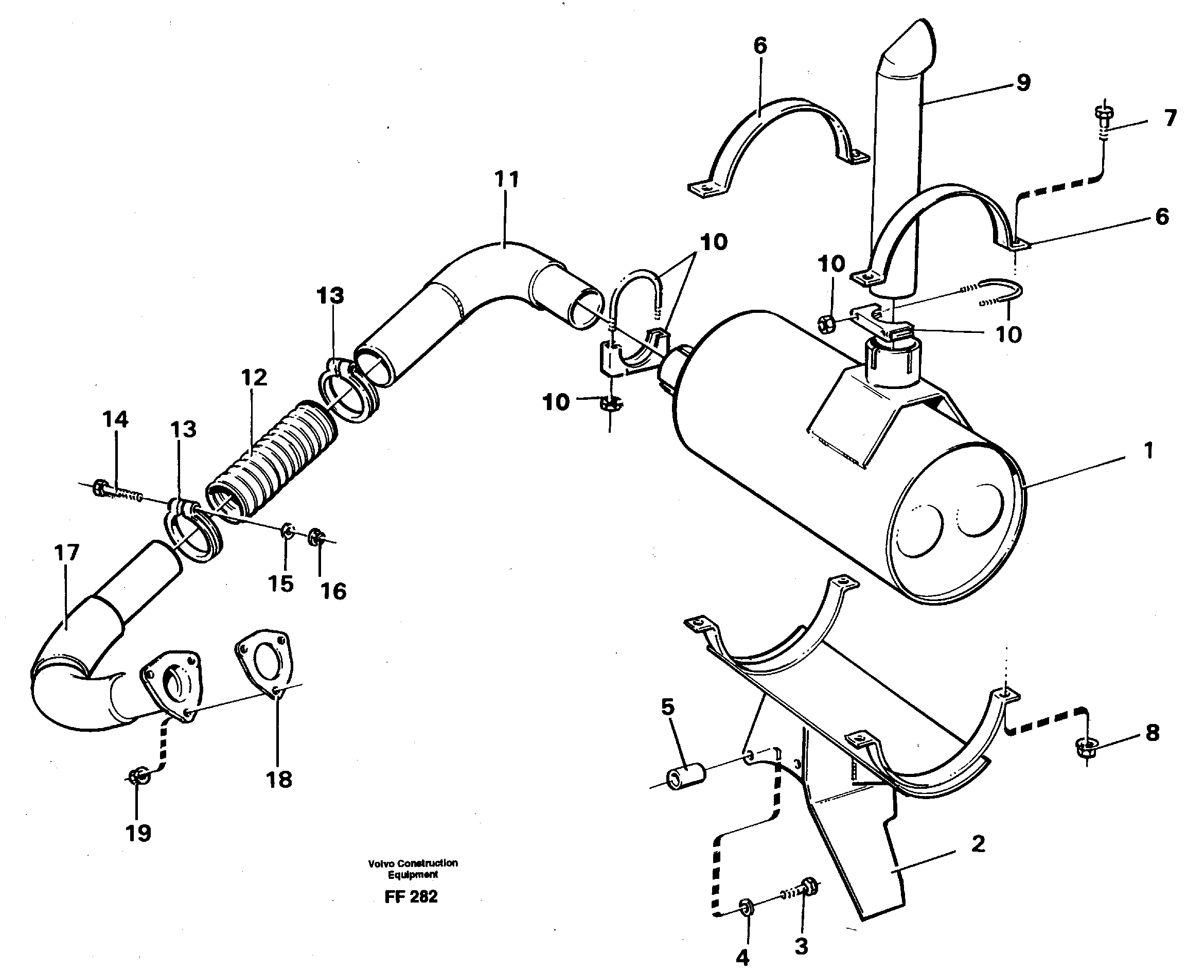 Схема запчастей Volvo EC130C - 484 Выхлопная система EC130C ?KERMAN ?KERMAN EC130C SER NO - 220