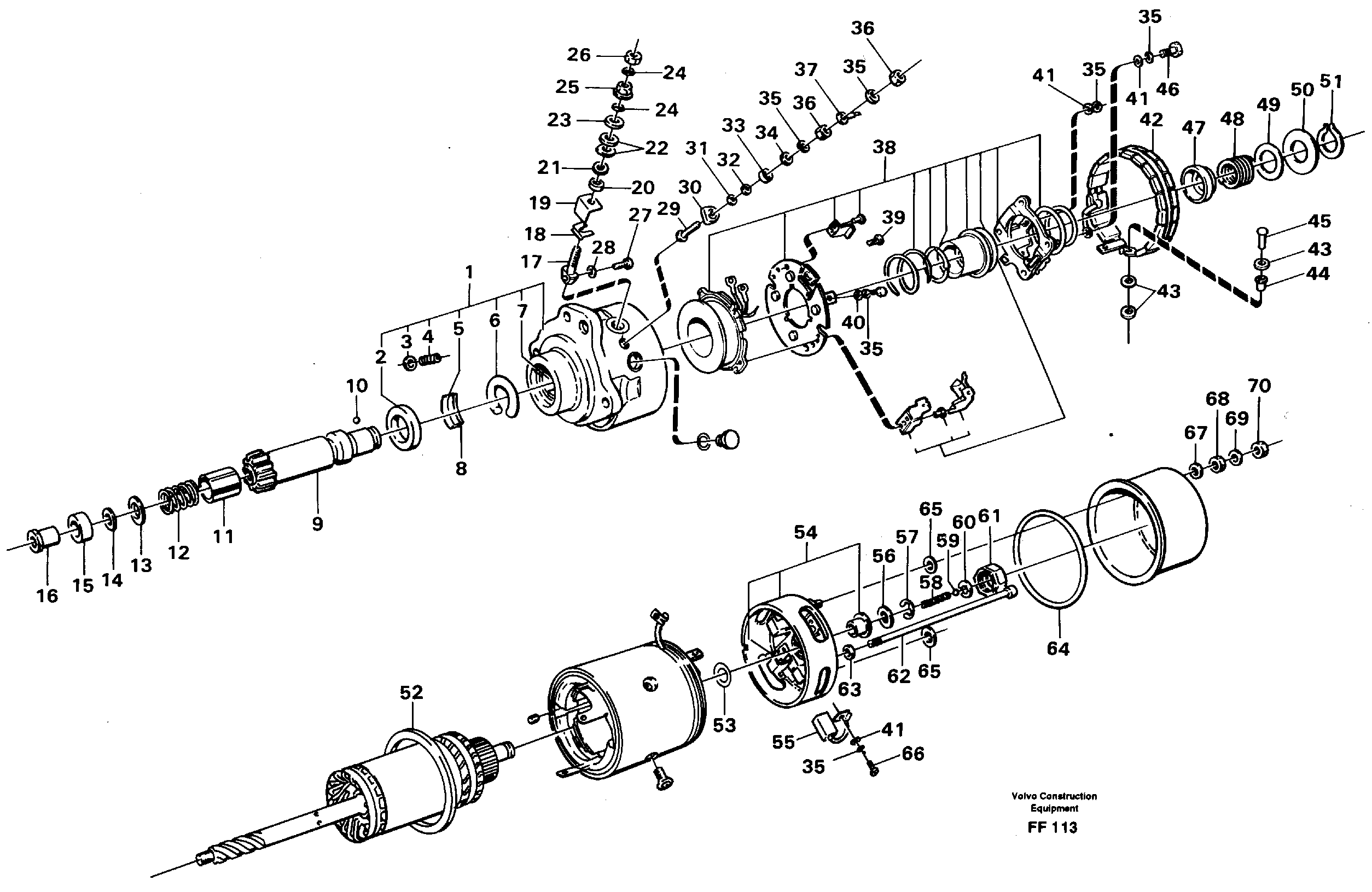Схема запчастей Volvo EC130C - 36207 Starter motor EC130C ?KERMAN ?KERMAN EC130C SER NO - 220